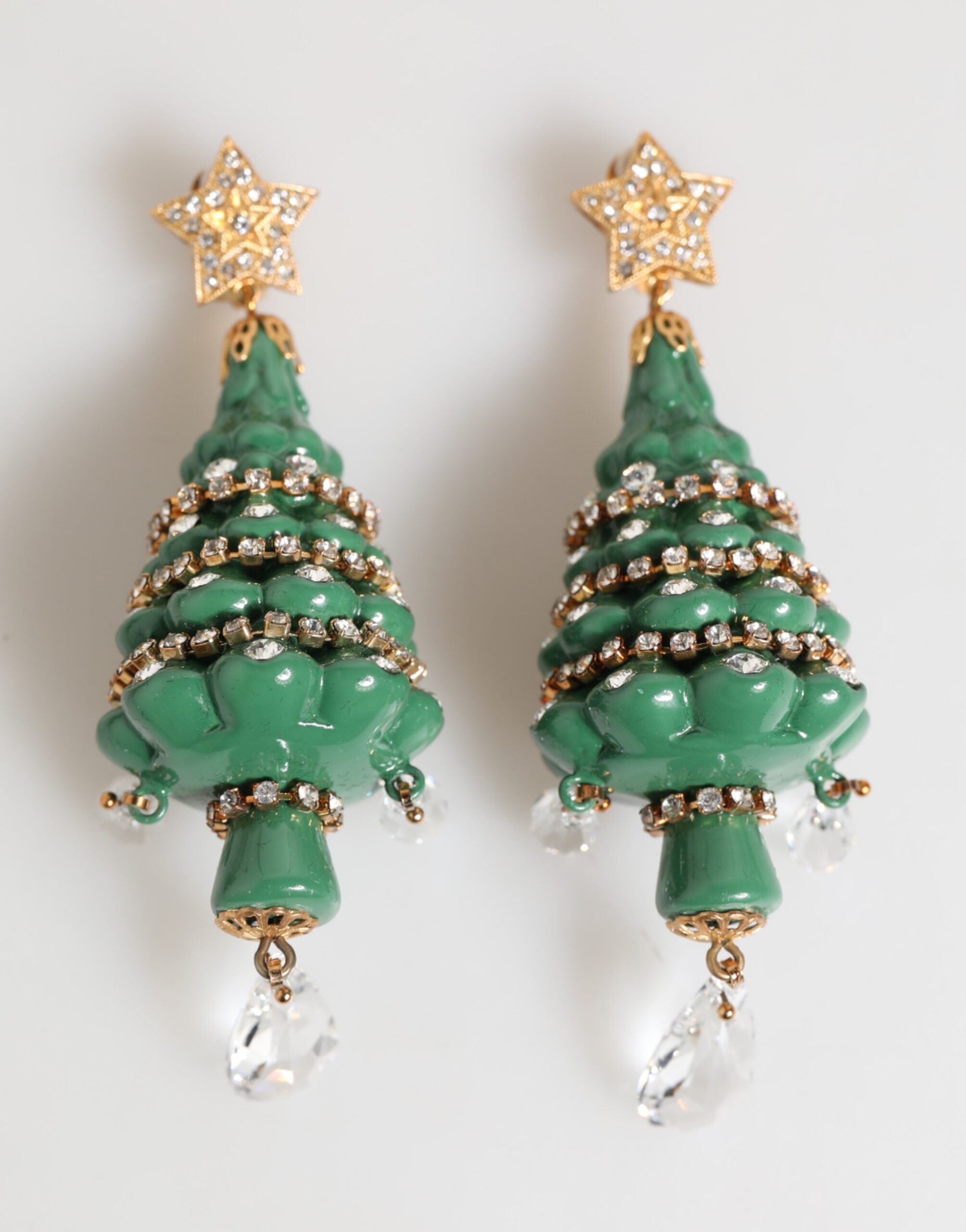 Dolce & Gabbana Gold Brass Multicolour Christmas Tree Women's Earrings