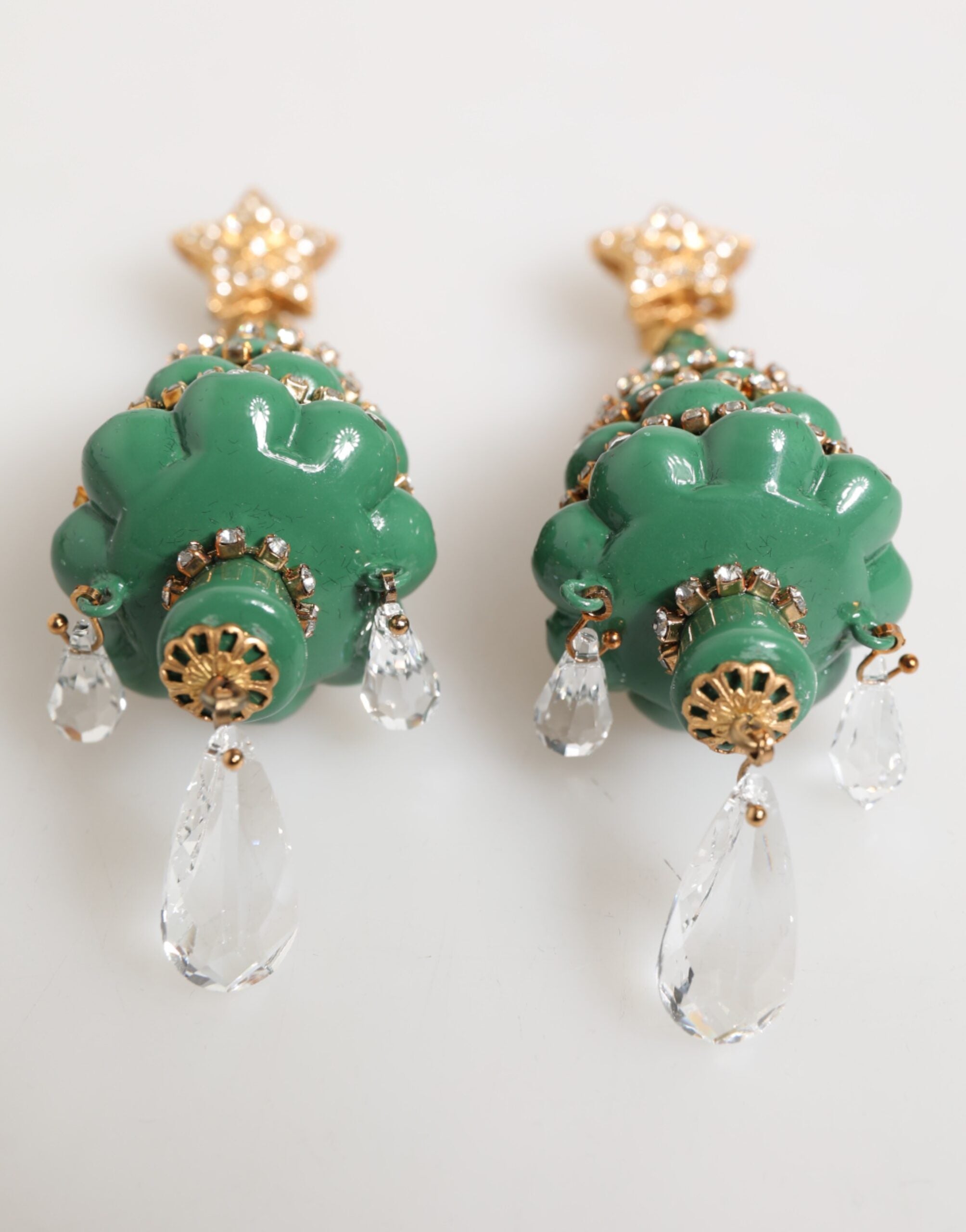 Dolce & Gabbana Gold Brass Multicolour Christmas Tree Women's Earrings