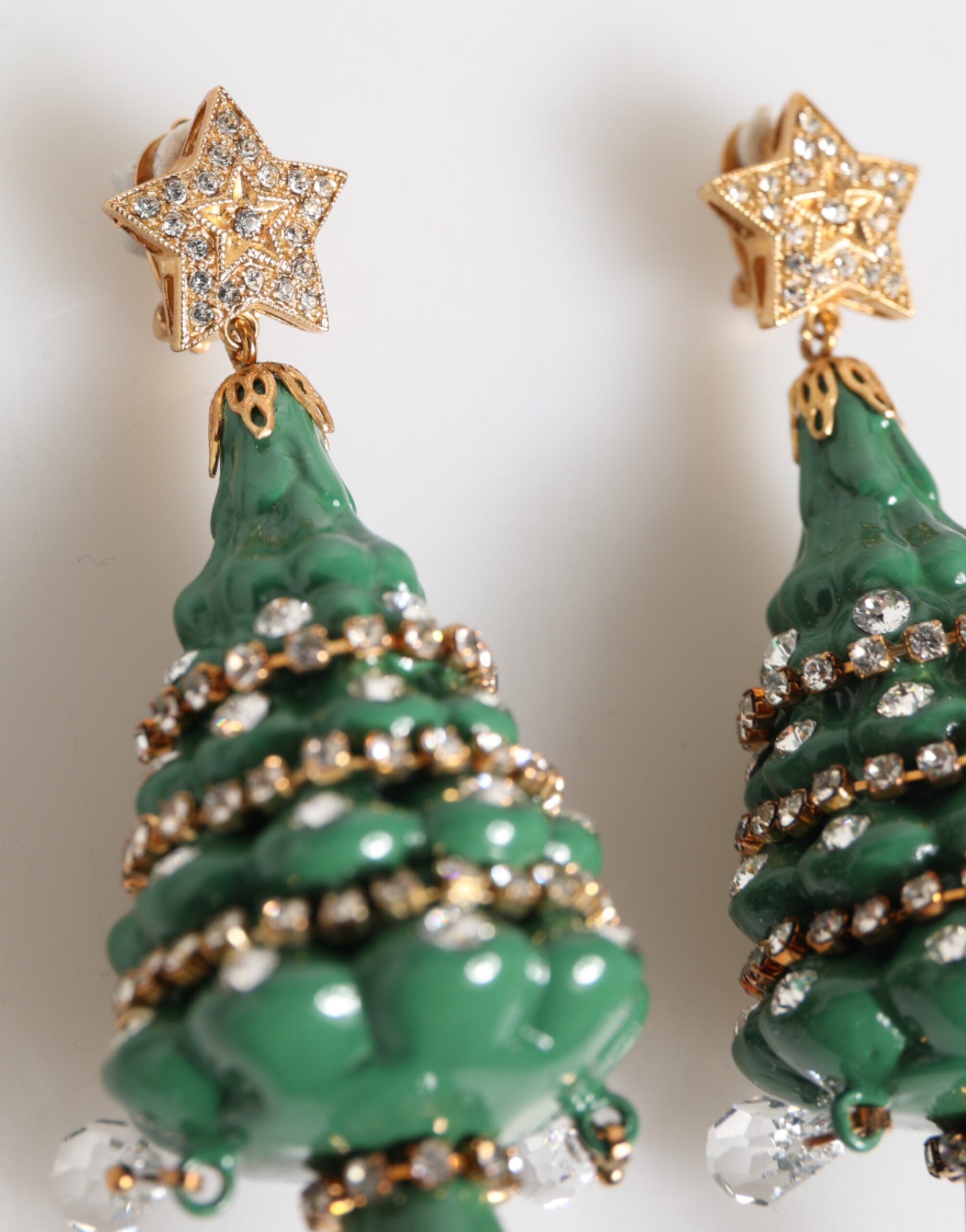 Dolce & Gabbana Gold Brass Multicolour Christmas Tree Women's Earrings