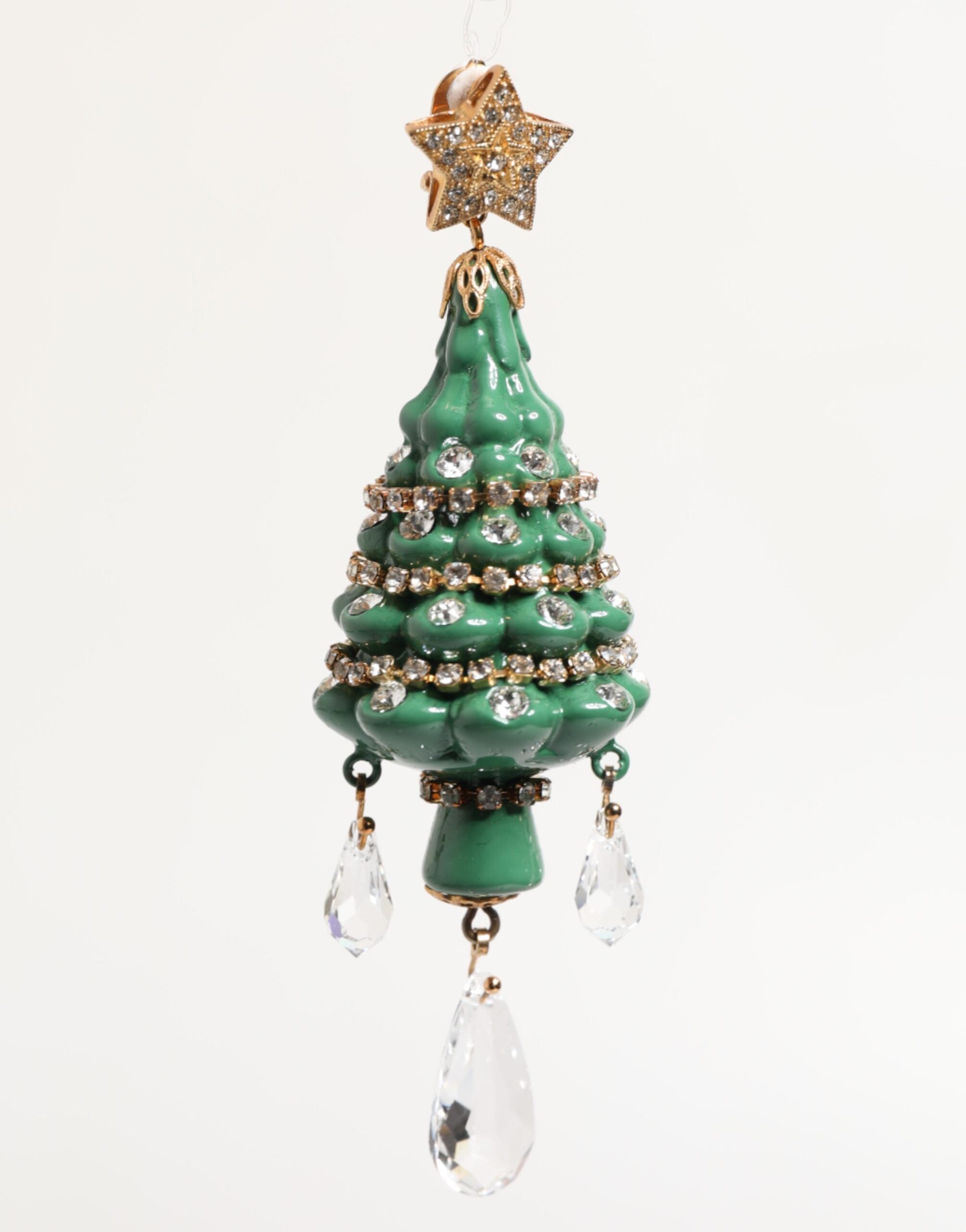 Dolce & Gabbana Gold Brass Multicolour Christmas Tree Women's Earrings