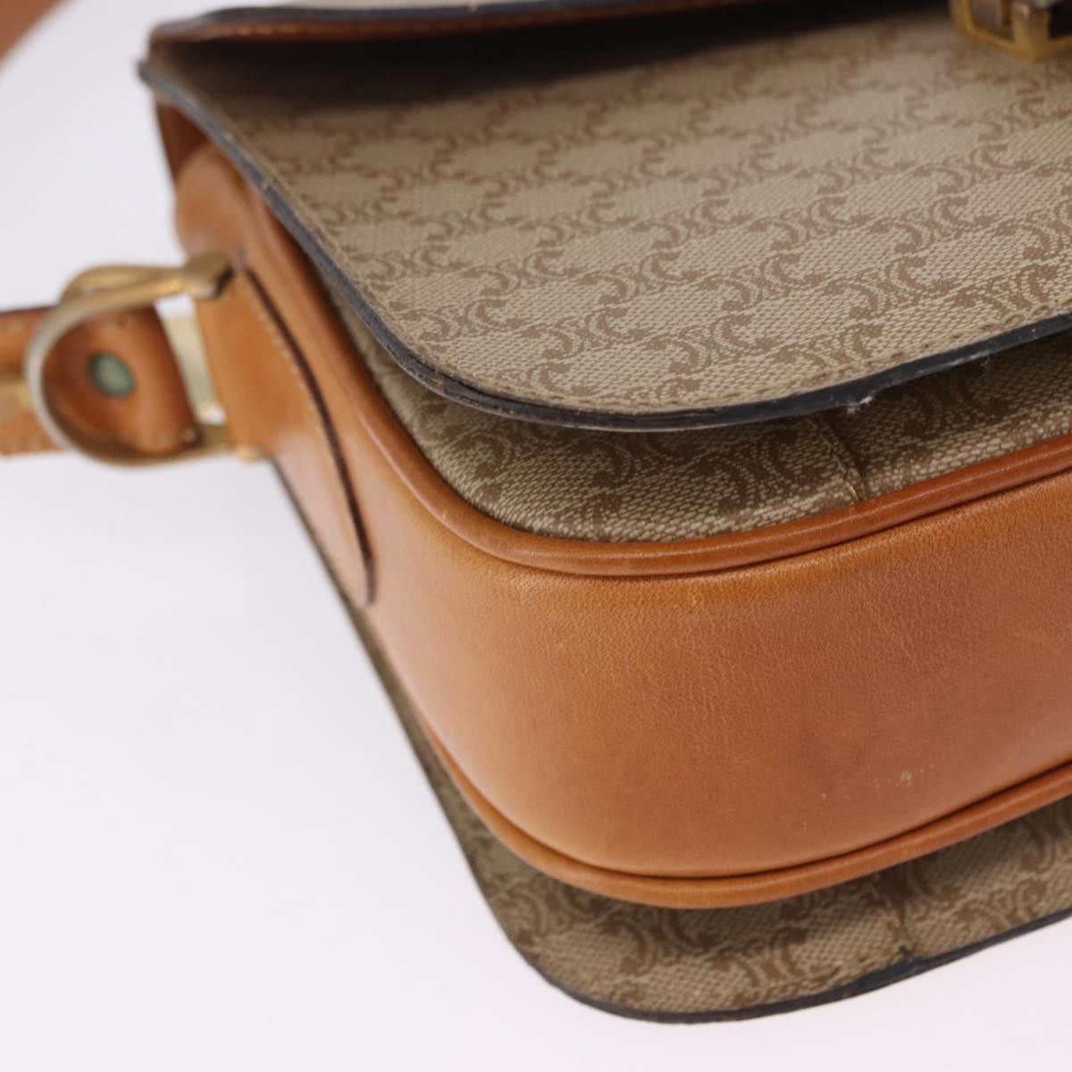 Celine Macadam Canvas Beige Canvas Shoulder Bag Bag (Pre-Owned)