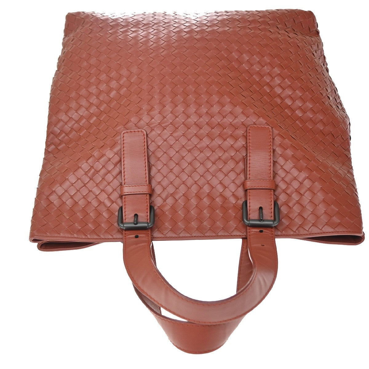 Bottega Veneta Belted Tote Intrecciato Nappa Red Leather Tote Bag Bag (Pre-Owned)