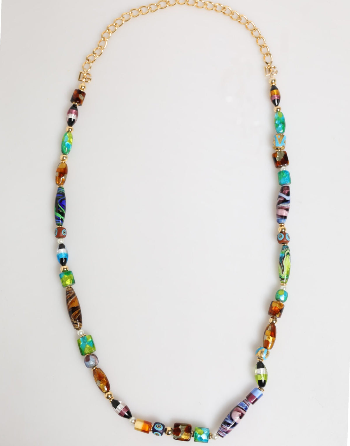 Dolce & Gabbana Multicolor Murano Glass Beads Brass Women Jewelry Women's Necklace