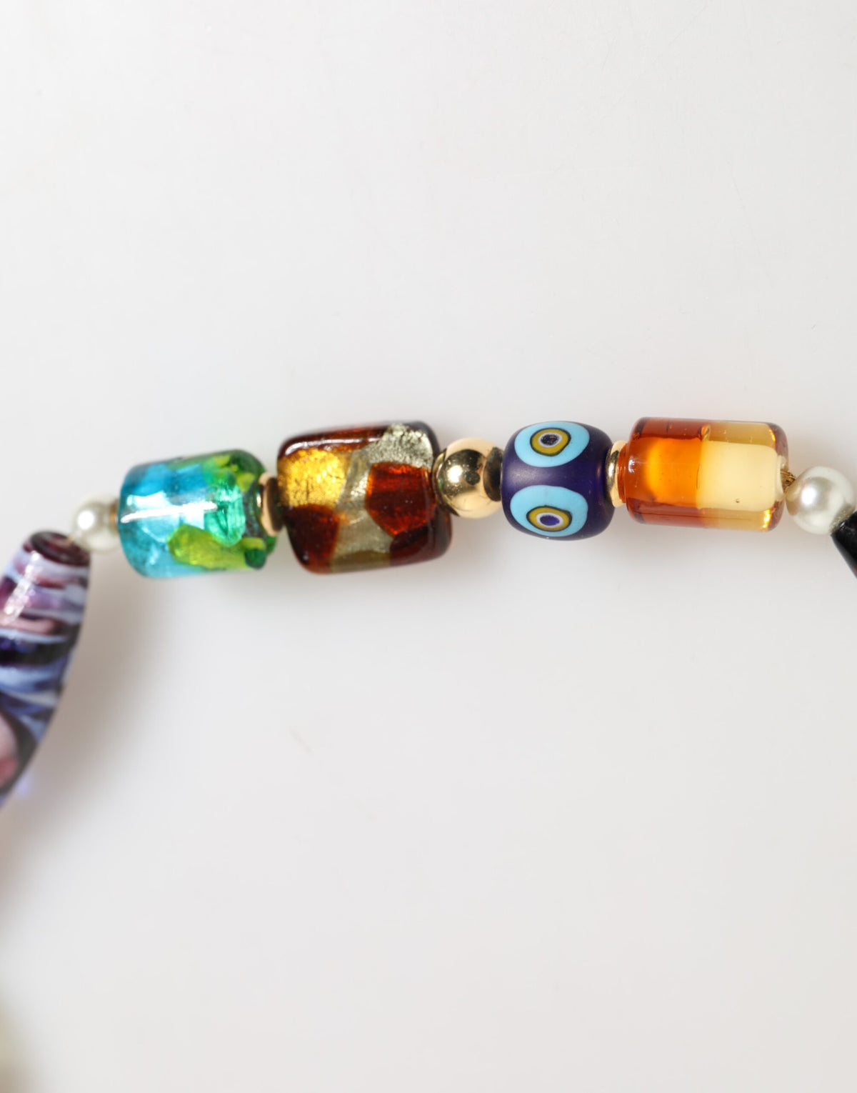 Dolce & Gabbana Multicolor Murano Glass Beads Brass Women Jewelry Women's Necklace