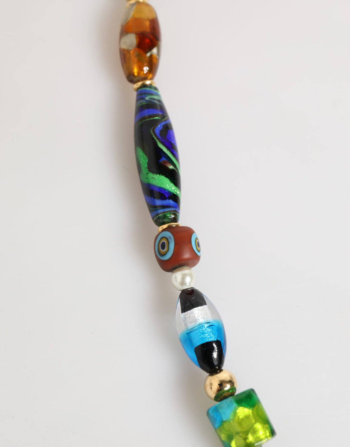 Dolce & Gabbana Multicolor Murano Glass Beads Brass Women Jewelry Women's Necklace