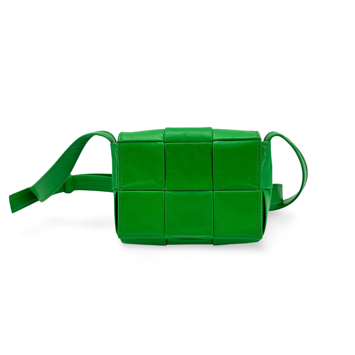 Bottega Veneta Cassette Maxi Intrecciato Leather Green Leather Crossbody Bag Bag (Pre-Owned)