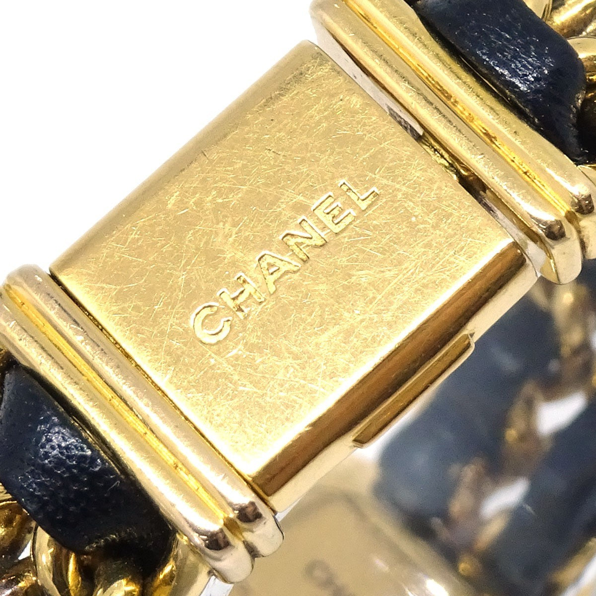 Chanel Premiere Rock Quartz Plated Metal And Leather Watch (Pre-Owned)