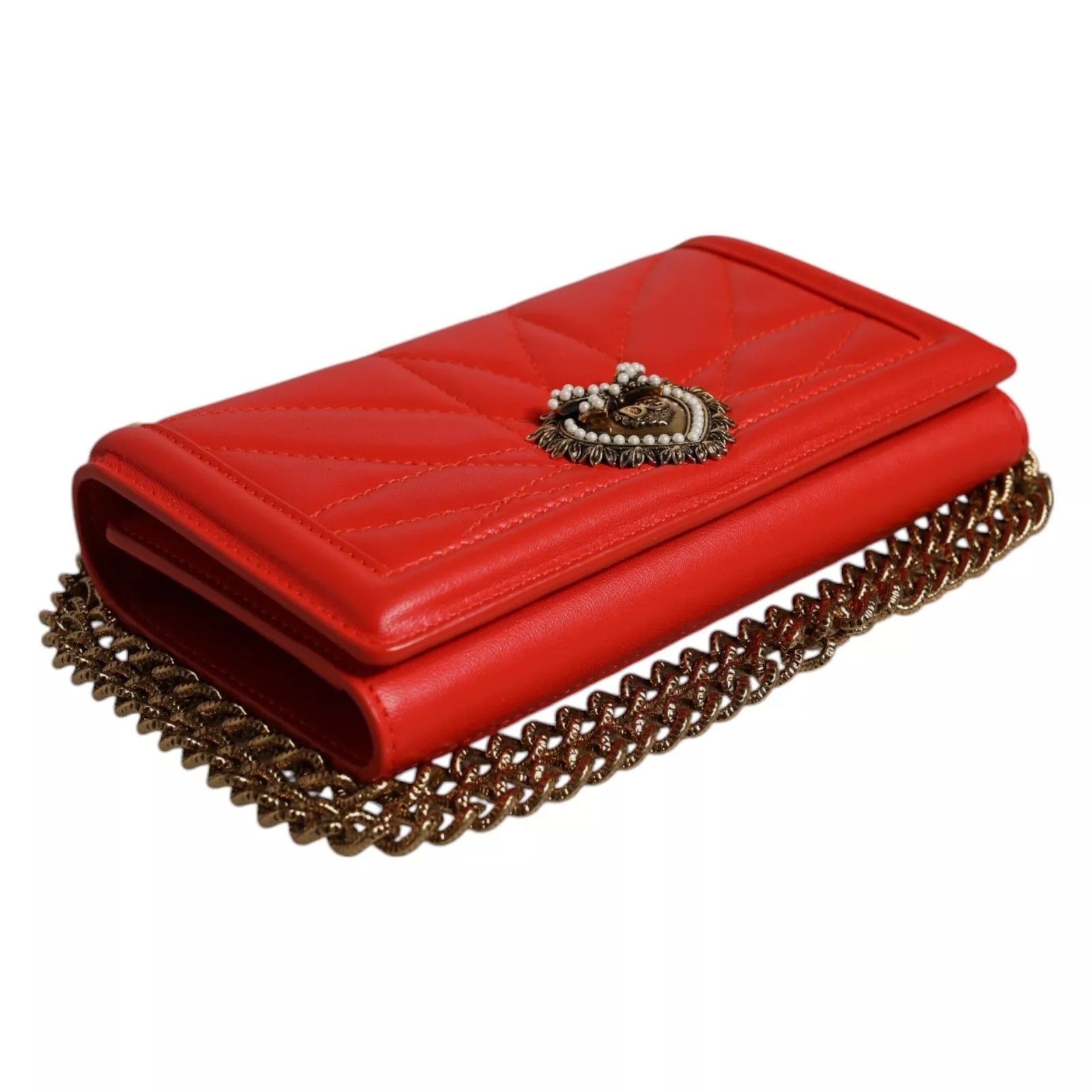 Dolce & Gabbana Red Quilted Devotion Crossbody 11 PRO Phone case Women's bag (Pre-Owned)
