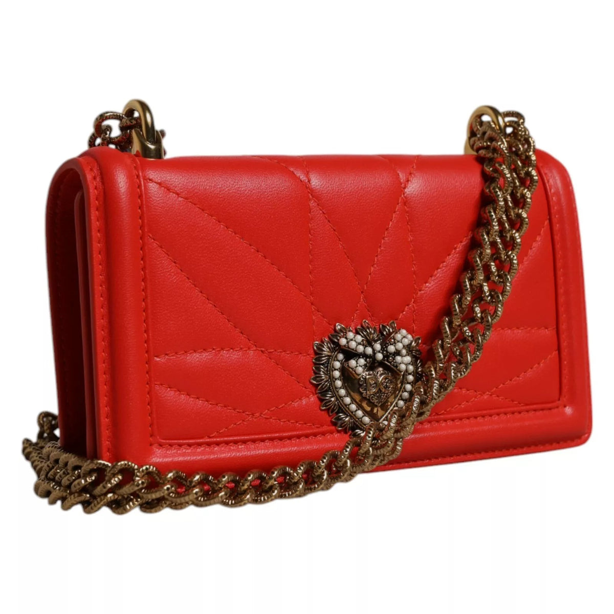 Dolce & Gabbana Red Quilted Devotion Crossbody 11 PRO Phone case Women's bag (Pre-Owned)