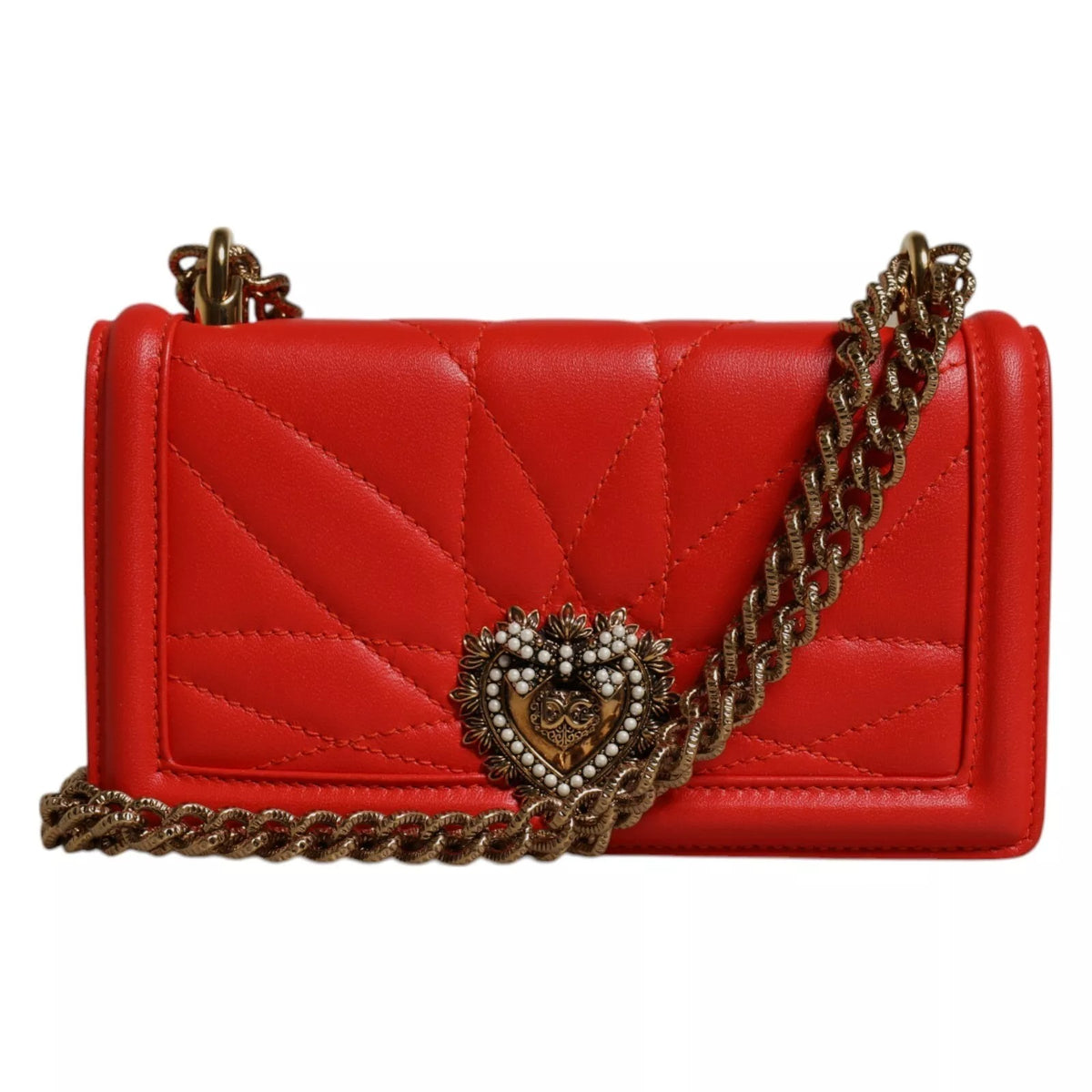 Dolce & Gabbana Red Quilted Devotion Crossbody 11 PRO Phone case Women's bag (Pre-Owned)