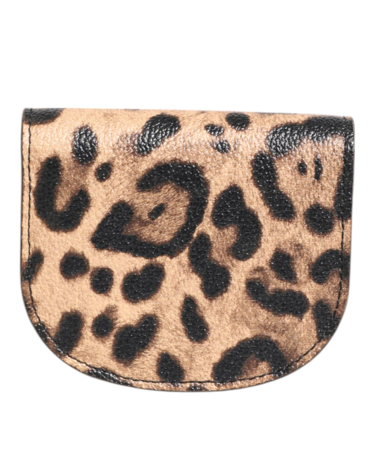 Dolce & Gabbana Brown Leopard Print Calf Leather Small Coin Purse Women's Wallet