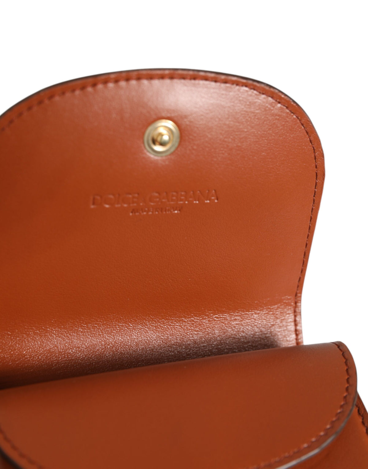 Dolce & Gabbana Brown Leopard Print Calf Leather Small Coin Purse Women's Wallet