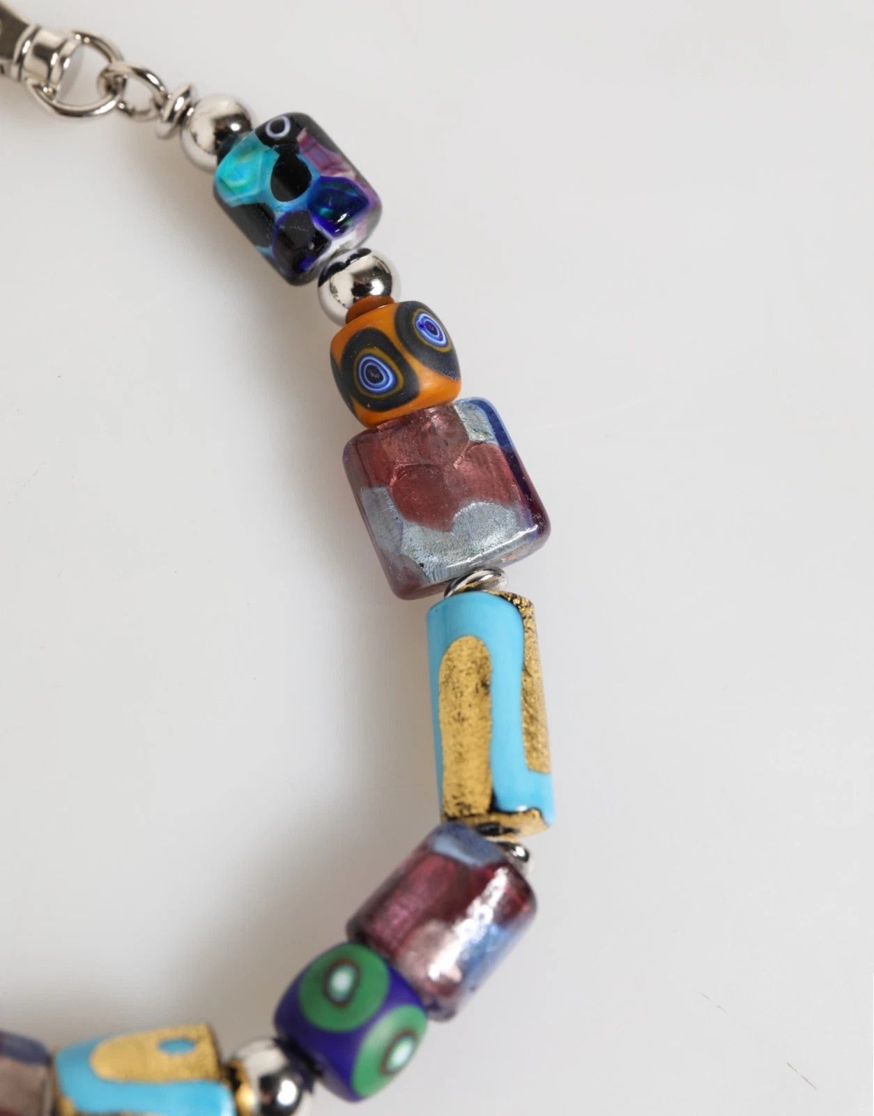 Dolce & Gabbana Multicolor Murano Glass Beads Brass Zamak Women's Necklace