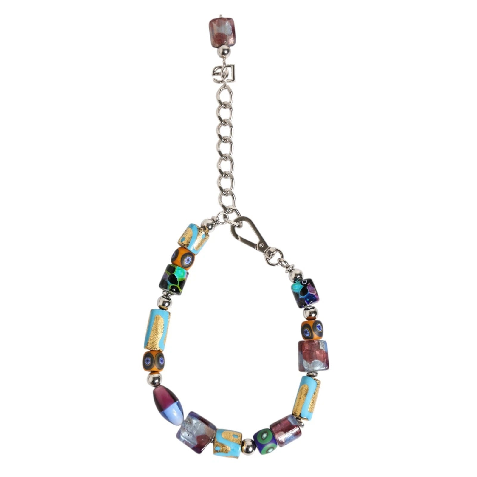 Dolce & Gabbana Multicolor Murano Glass Beads Brass Zamak Women's Necklace