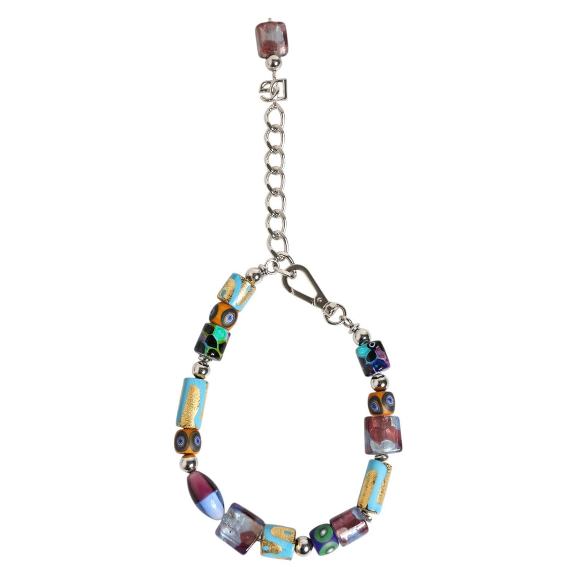 Dolce & Gabbana Multicolor Murano Glass Beads Brass Zamak Women's Necklace