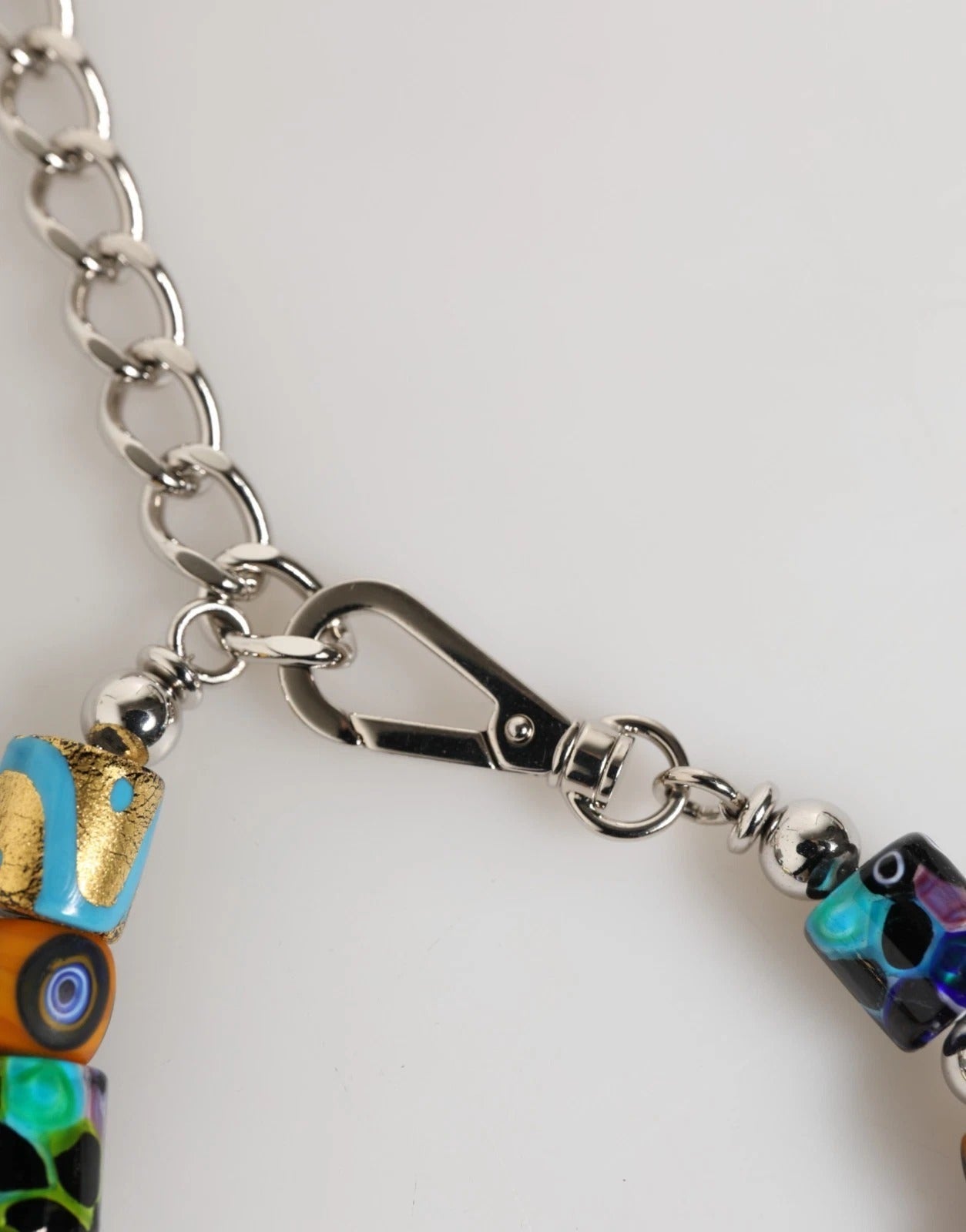 Dolce & Gabbana Multicolor Murano Glass Beads Brass Zamak Women's Necklace