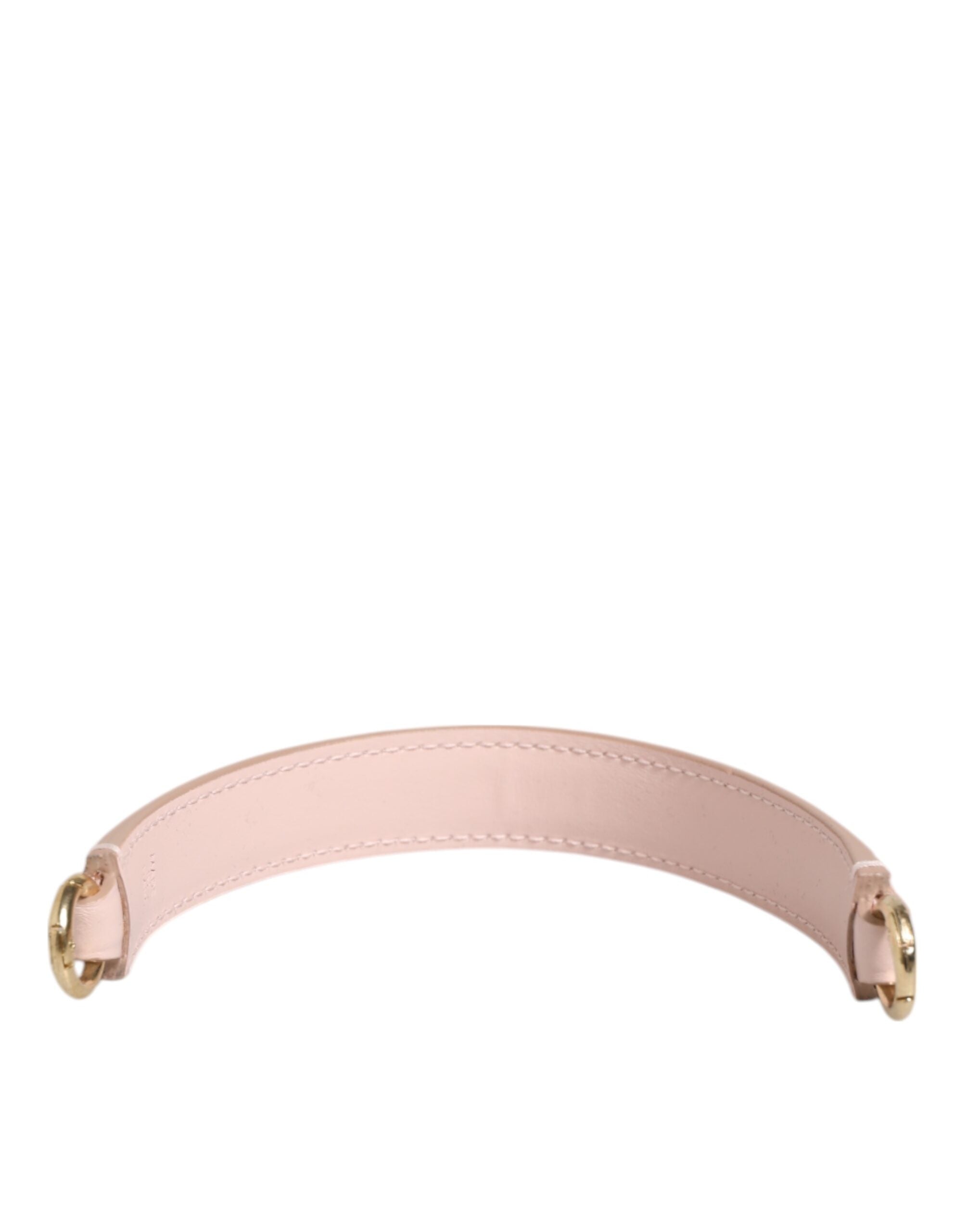 Dolce & Gabbana Women's Pink Leather Gold Tone Big Bag Handle Shoulder Women's Strap