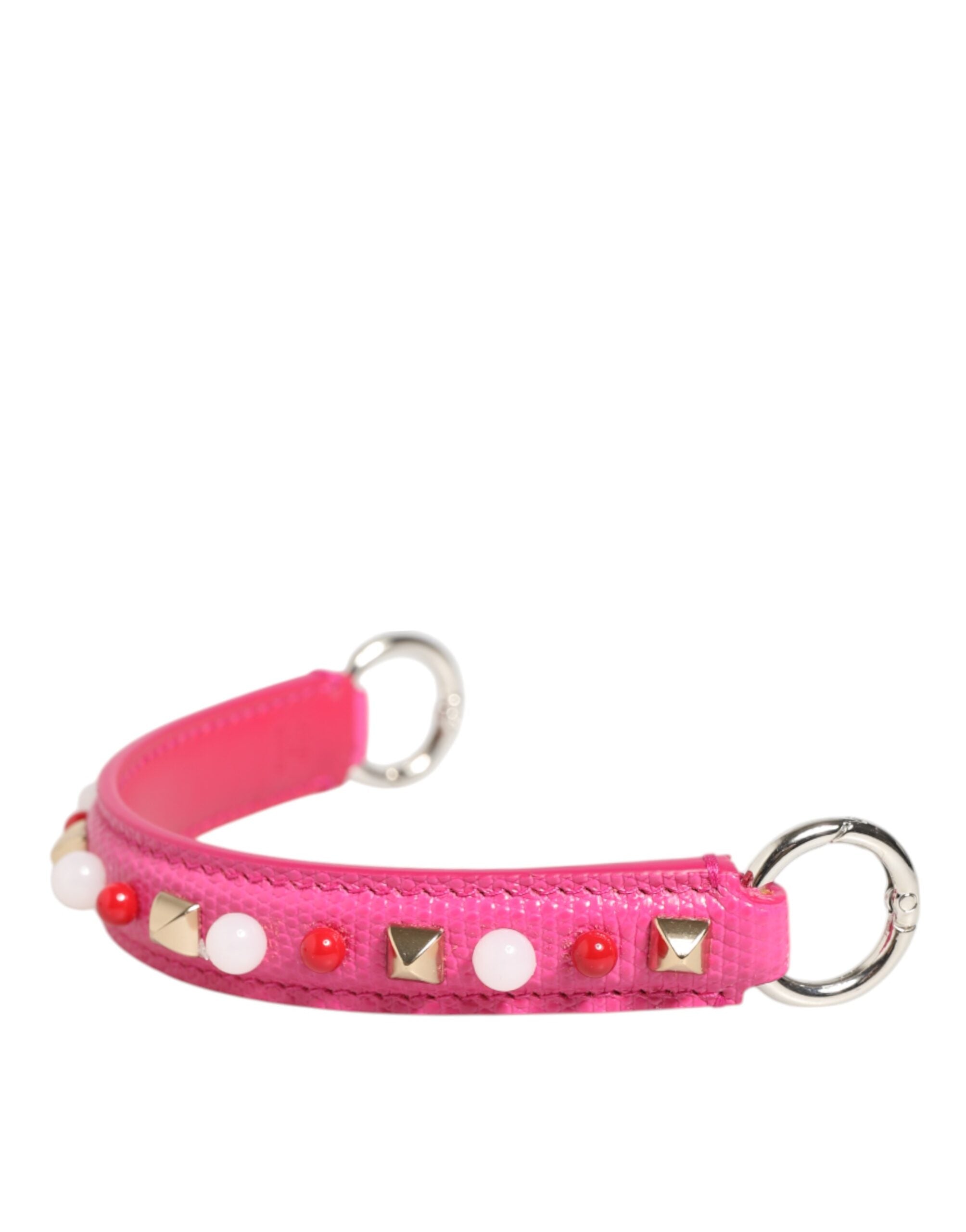 Dolce & Gabbana Pink Embellished Leather Bag Handle Women Shoulder Women's Strap