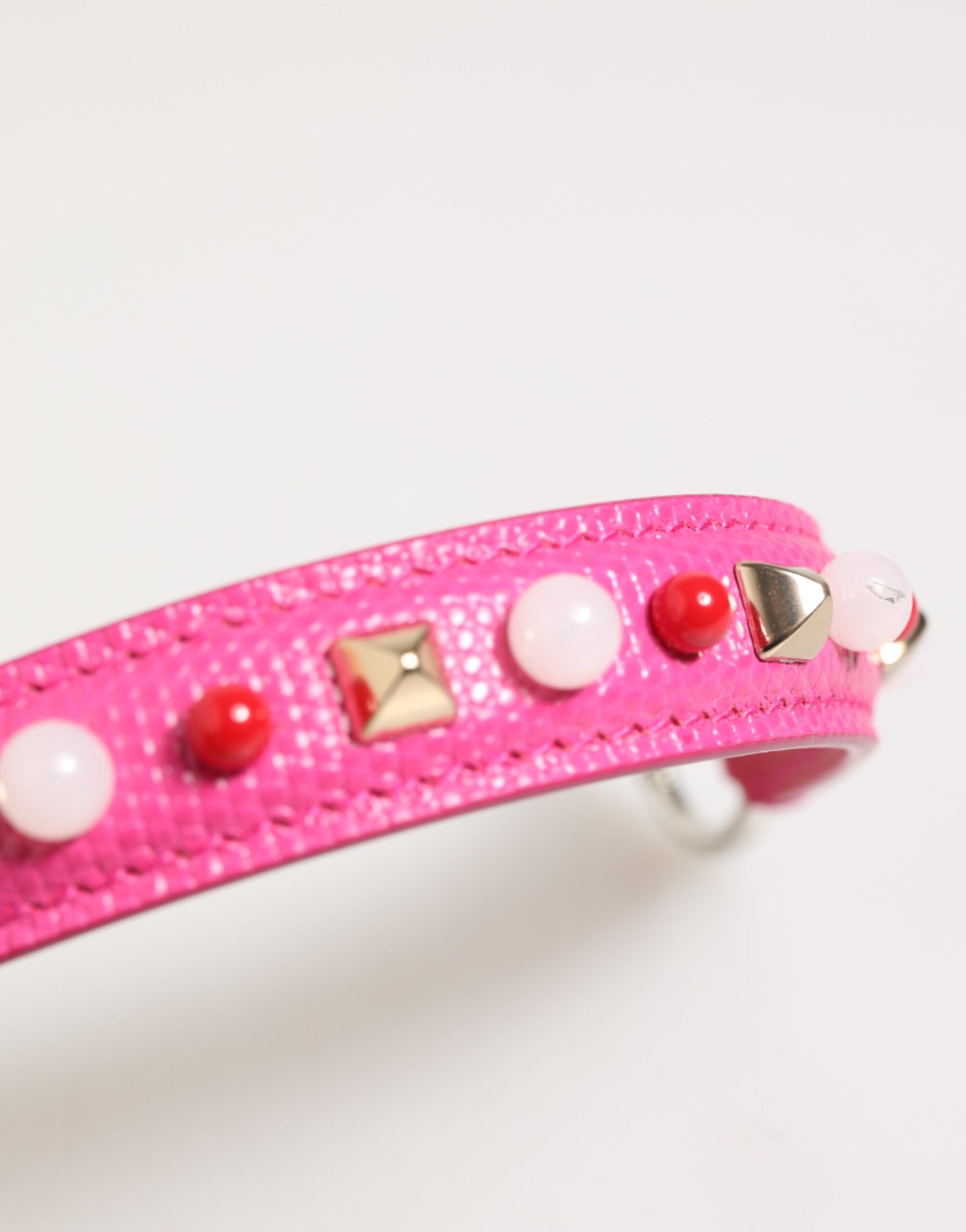 Dolce & Gabbana Pink Embellished Leather Bag Handle Women Shoulder Women's Strap