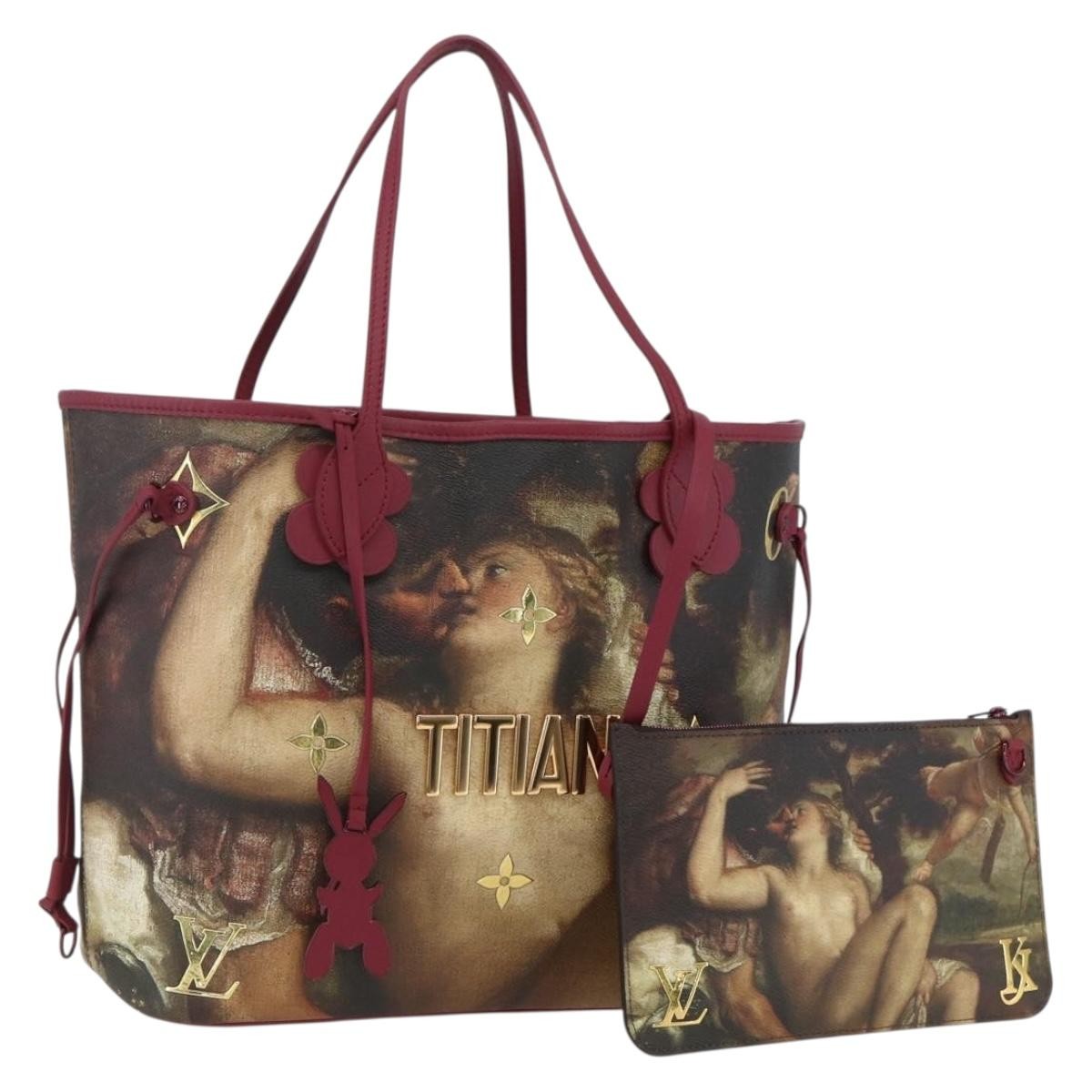 Louis Vuitton Neverfull Nm Limited Edition Jeff Koons Titian Print Canvas Multicolour Canvas Tote Bag Bag (Pre-Owned)
