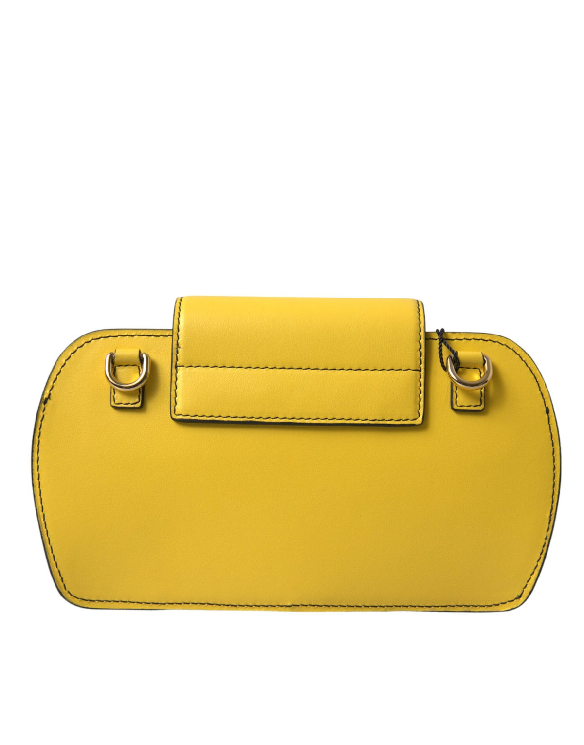 Dolce & Gabbana Yellow Smooth Leather DG Logo Clutch Crossbody Case Women's Bag