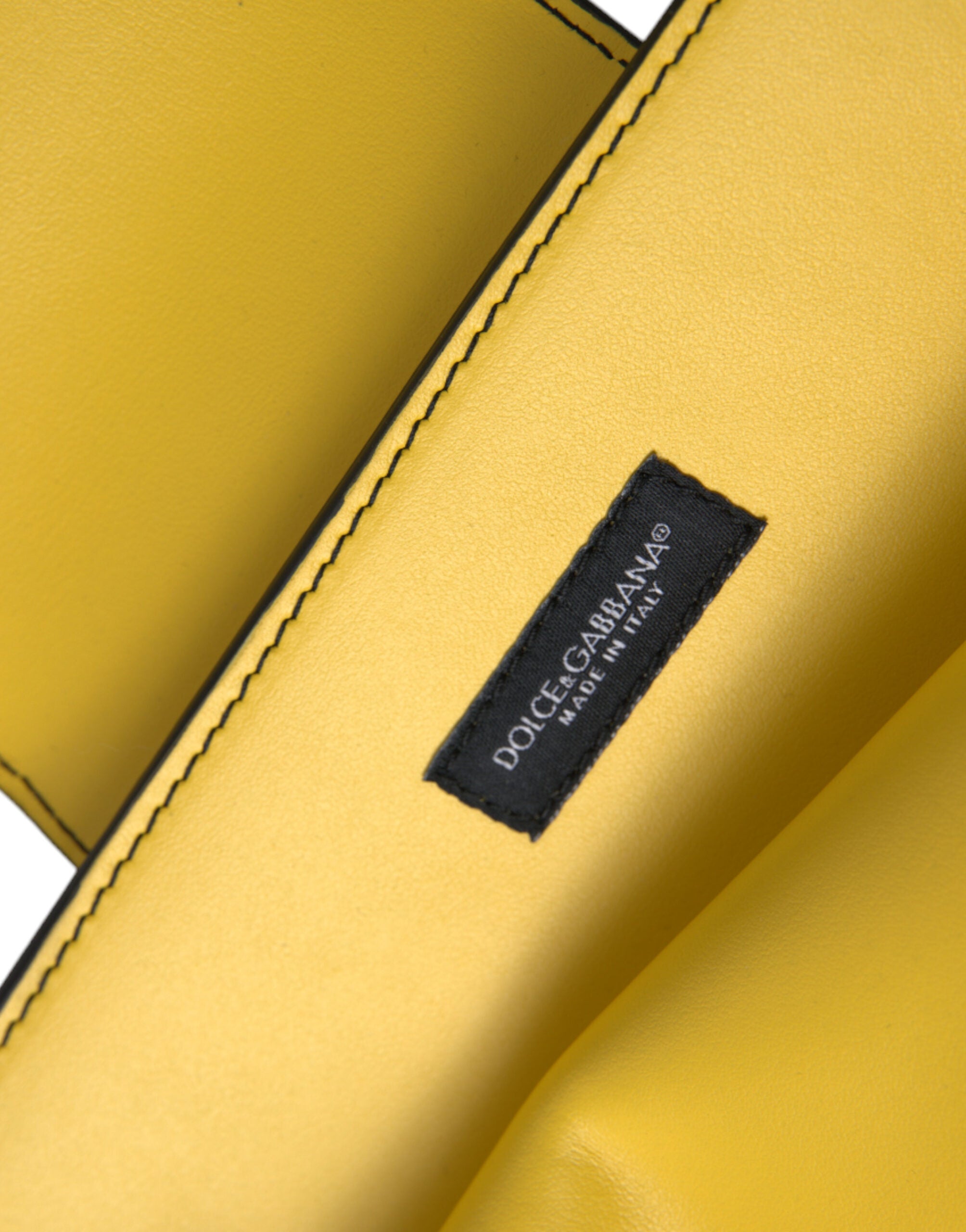 Dolce & Gabbana Yellow Smooth Leather DG Logo Clutch Crossbody Case Women's Bag