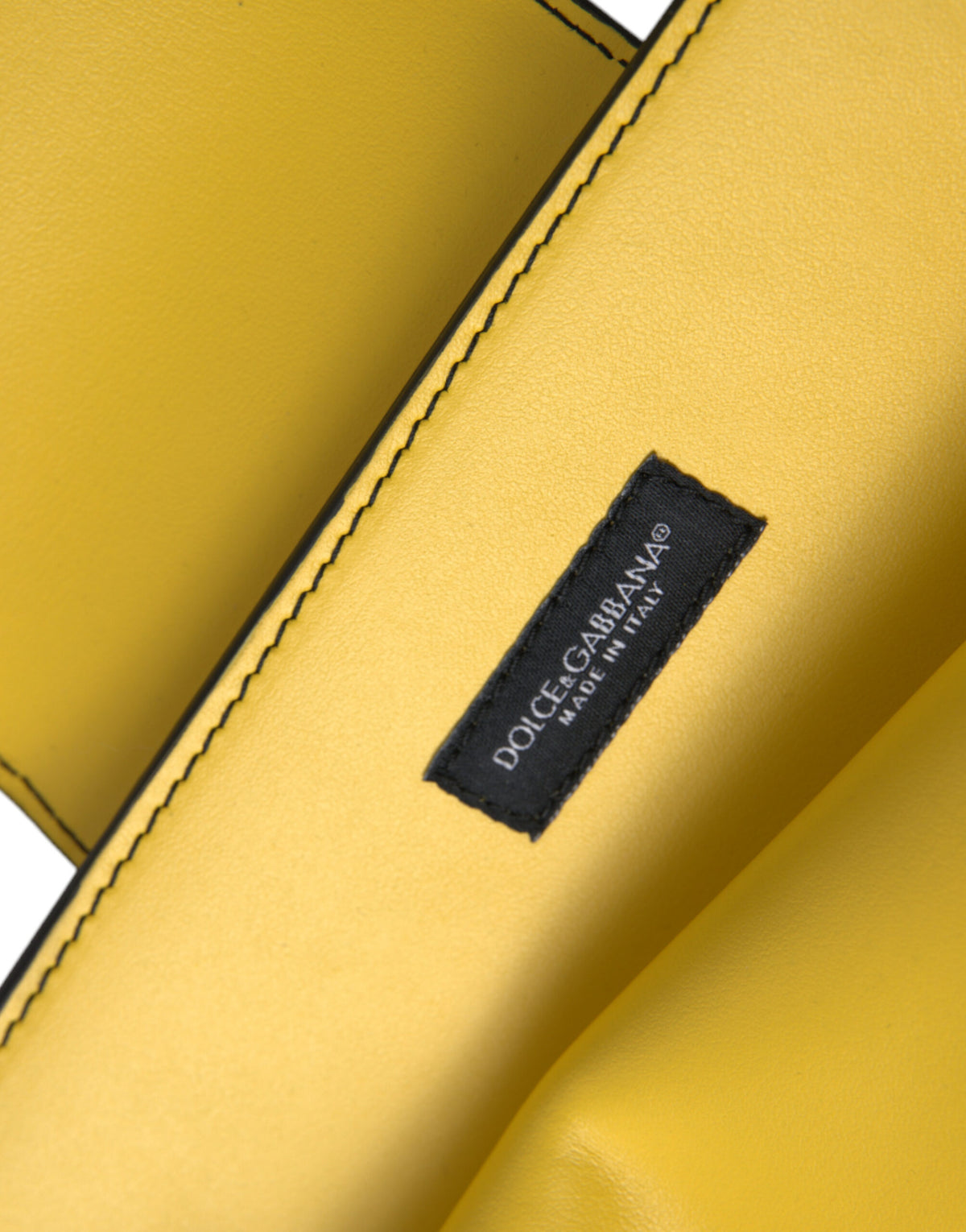 Dolce & Gabbana Yellow Smooth Leather DG Logo Clutch Crossbody Case Women's Bag