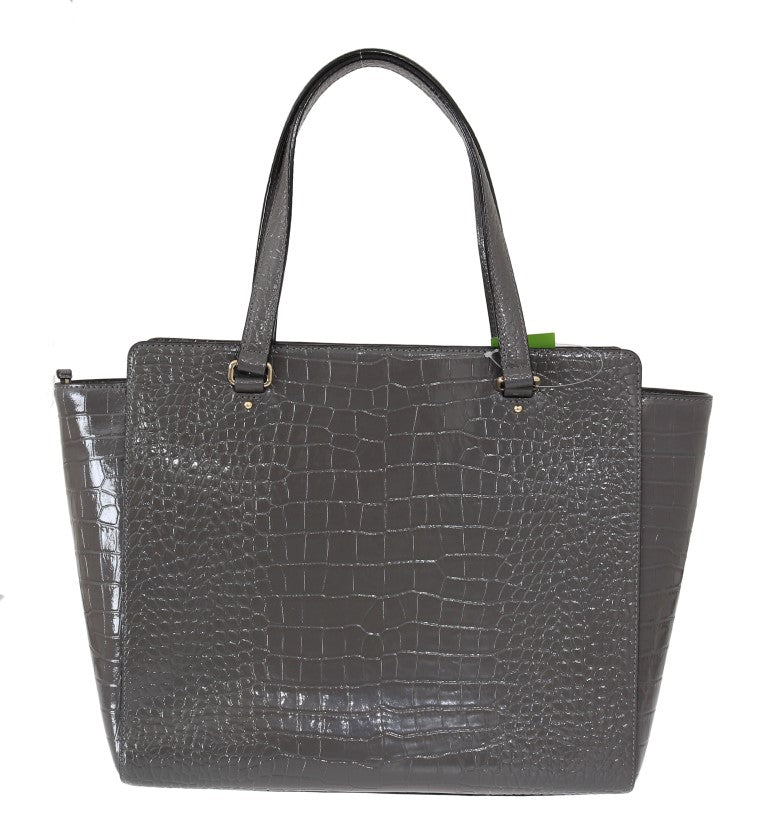 Kate Spade Grey Croc Embossed Leather Elissa Bristol Drive Tote HandWomen's Women's Bag