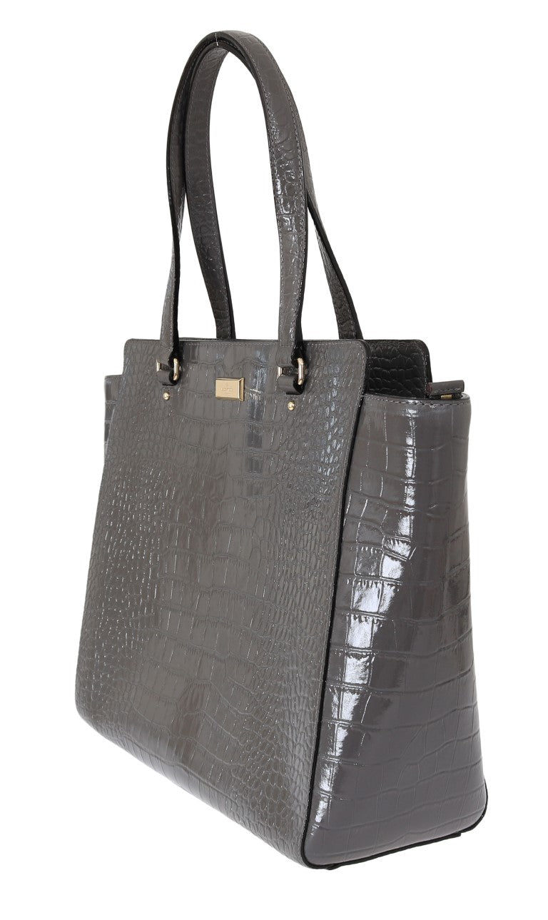 Kate Spade Grey Croc Embossed Leather Elissa Bristol Drive Tote HandWomen's Women's Bag