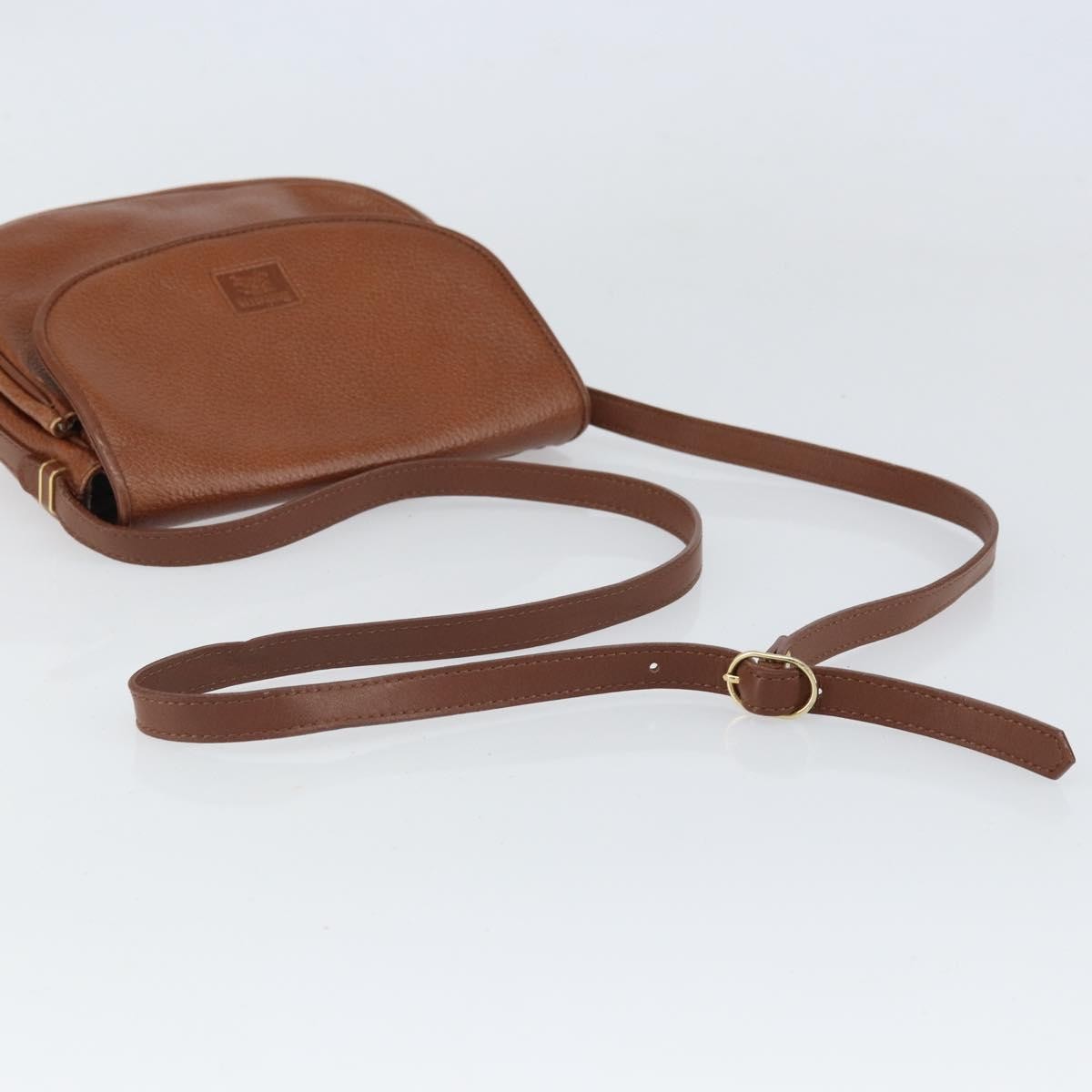 Burberry Vintage Vintage Check Coated Canvas Brown Leather Shoulder Bag Bag (Pre-Owned)