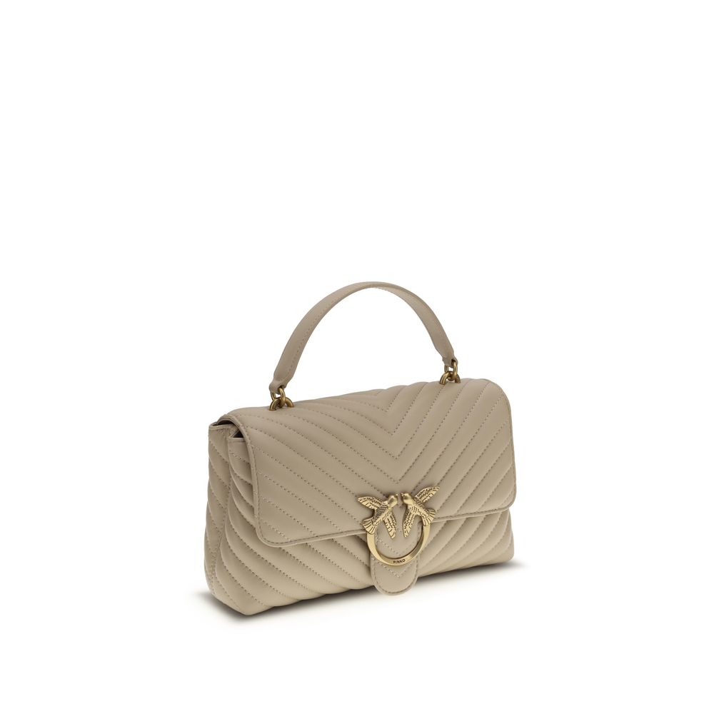 PINKO Beige Calf Leather Bos Taurus Women's Handbag