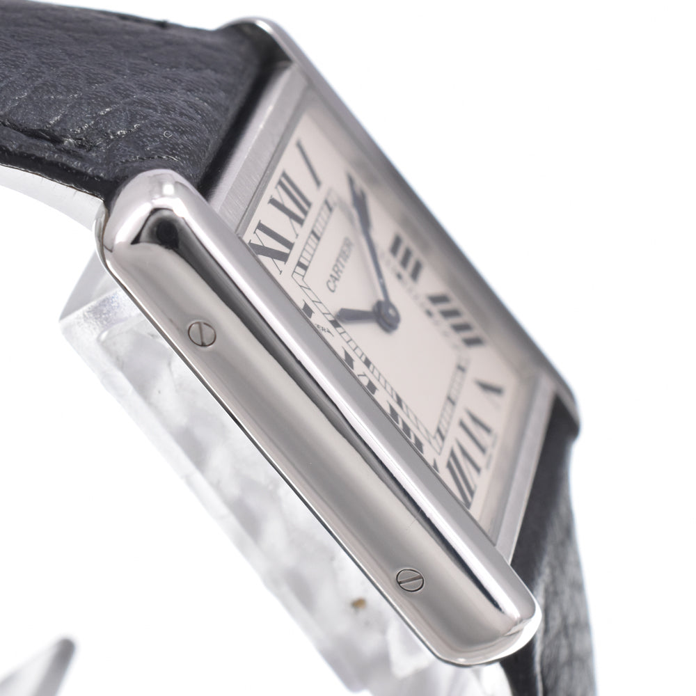 Cartier Tank Solo Quartz Stainless Steel And Leather Watch (Pre-Owned)