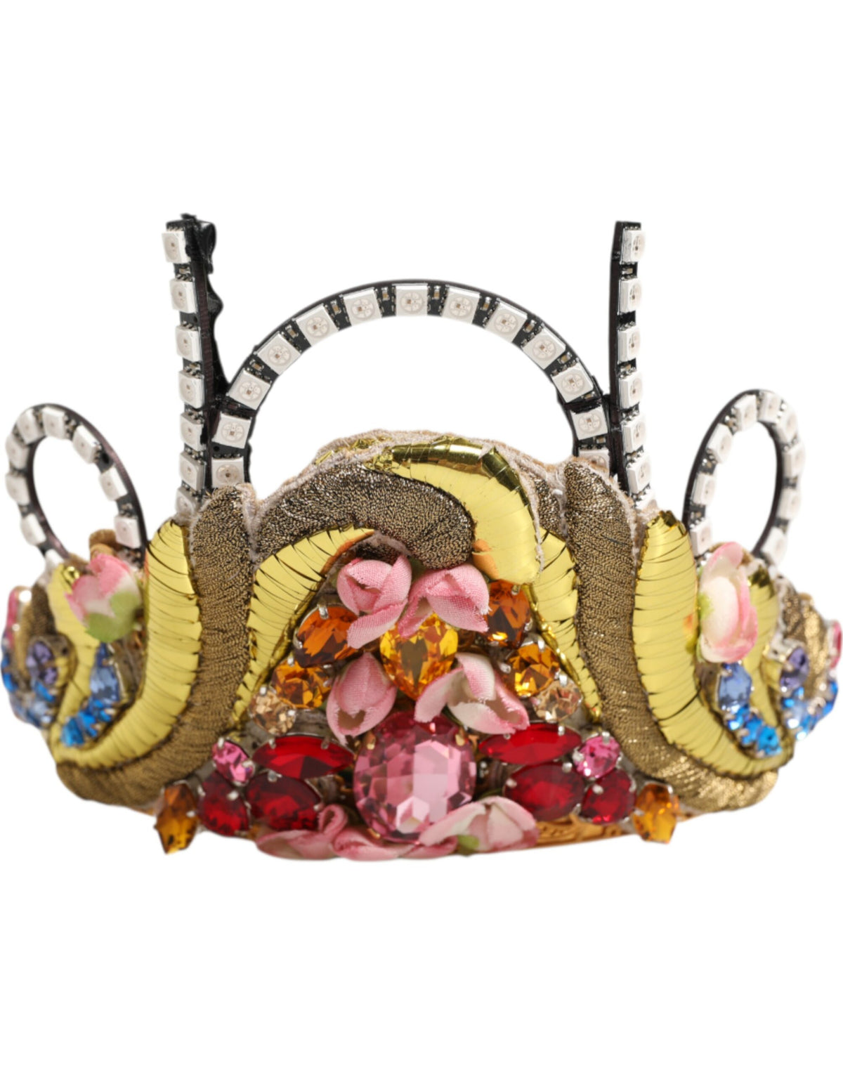 Dolce & Gabbana Gold Brass Crystal Embellished Headpiece Crown Women's Tiara (Pre-Owned)