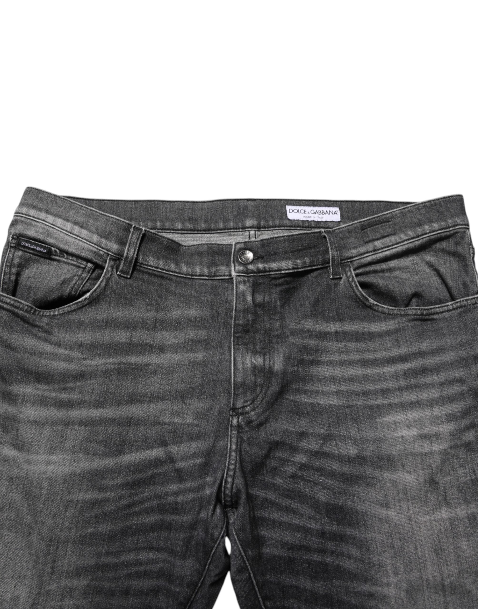 Dolce & Gabbana Black Gray Wash Slim Fit Straight Leg Denim Men's Jeans (Pre-Owned)