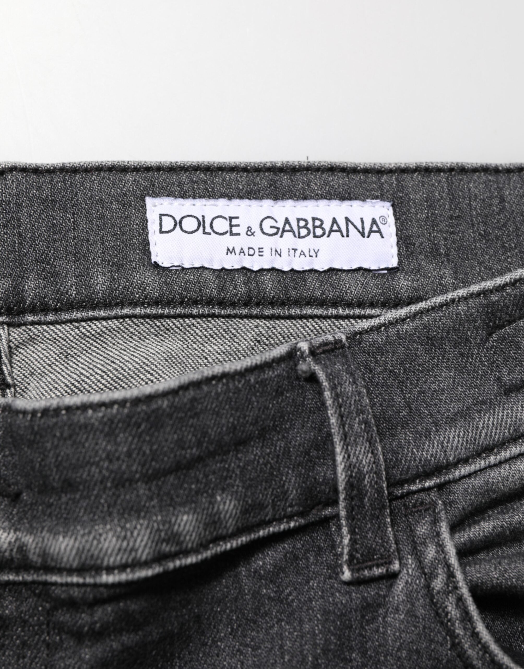 Dolce & Gabbana Black Gray Wash Slim Fit Straight Leg Denim Men's Jeans (Pre-Owned)