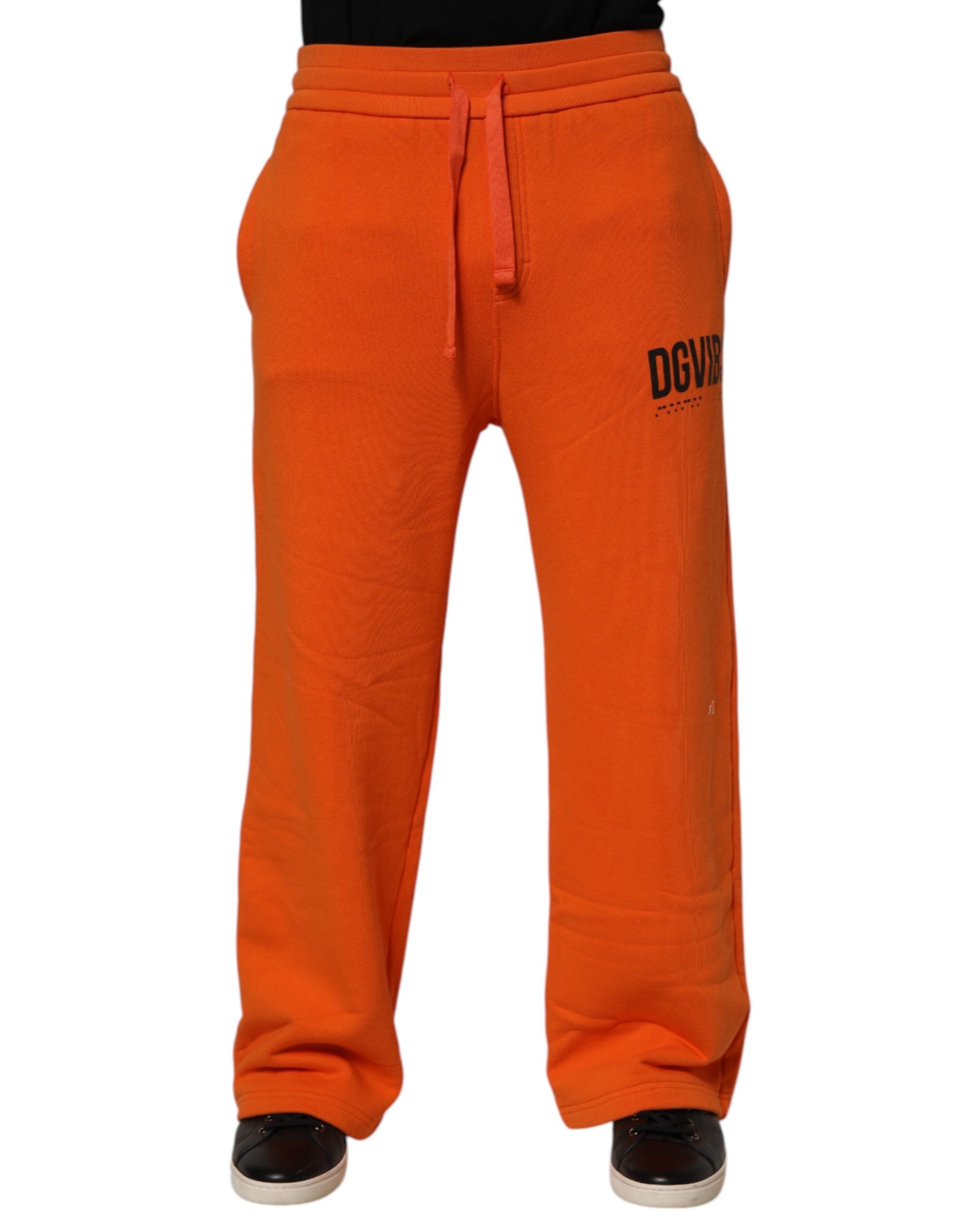 Dolce & Gabbana Orange Cotton DG VIB3 Logo Drawstring SweatMen's Men's Pants (Pre-Owned)