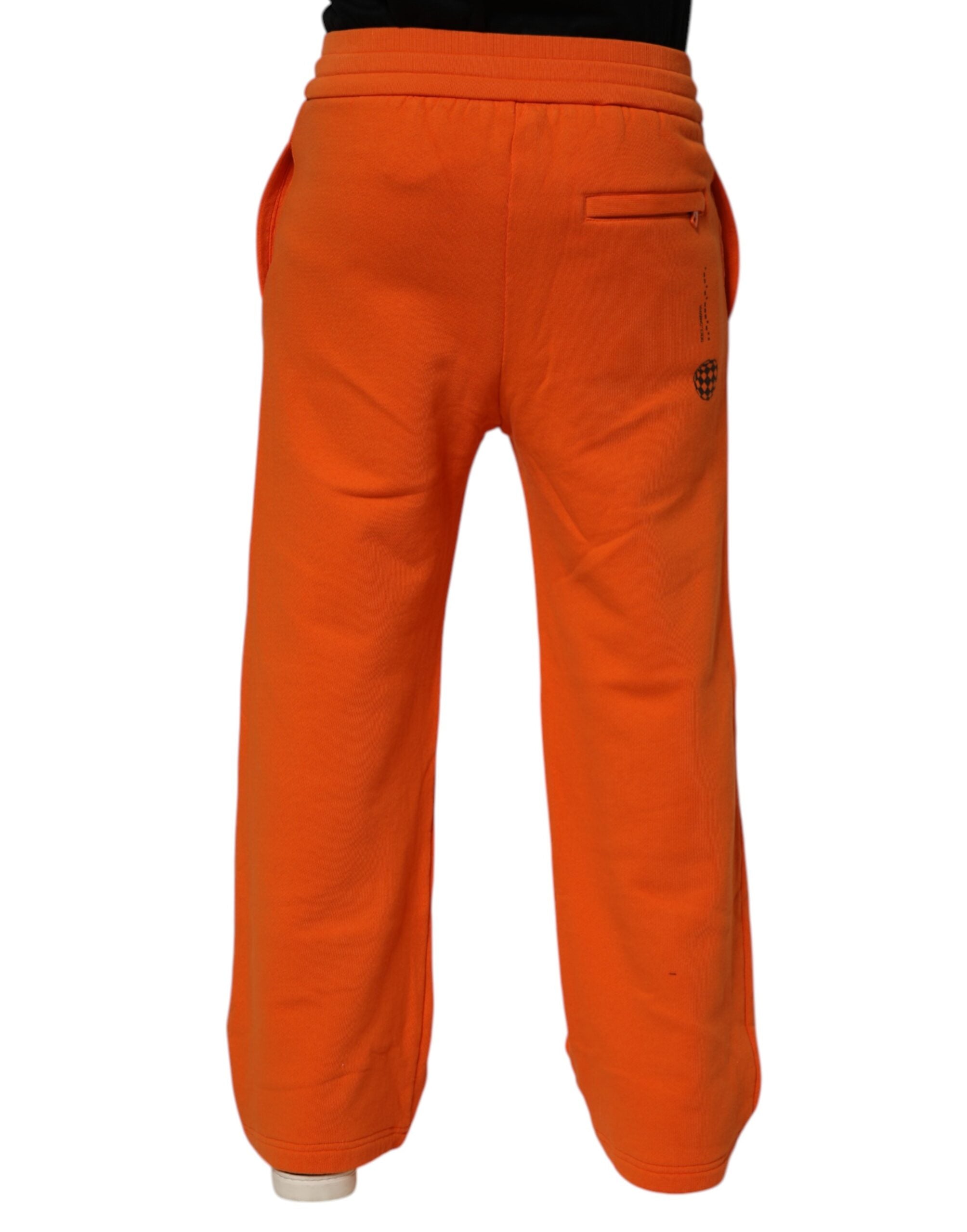 Dolce & Gabbana Orange Cotton DG VIB3 Logo Drawstring SweatMen's Men's Pants (Pre-Owned)
