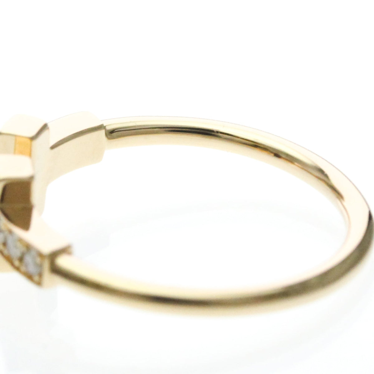 Tiffany & Co. T Wire 18K Rose Gold With Diamonds Gold Pink_Gold Ring Jewelry (Pre-Owned)