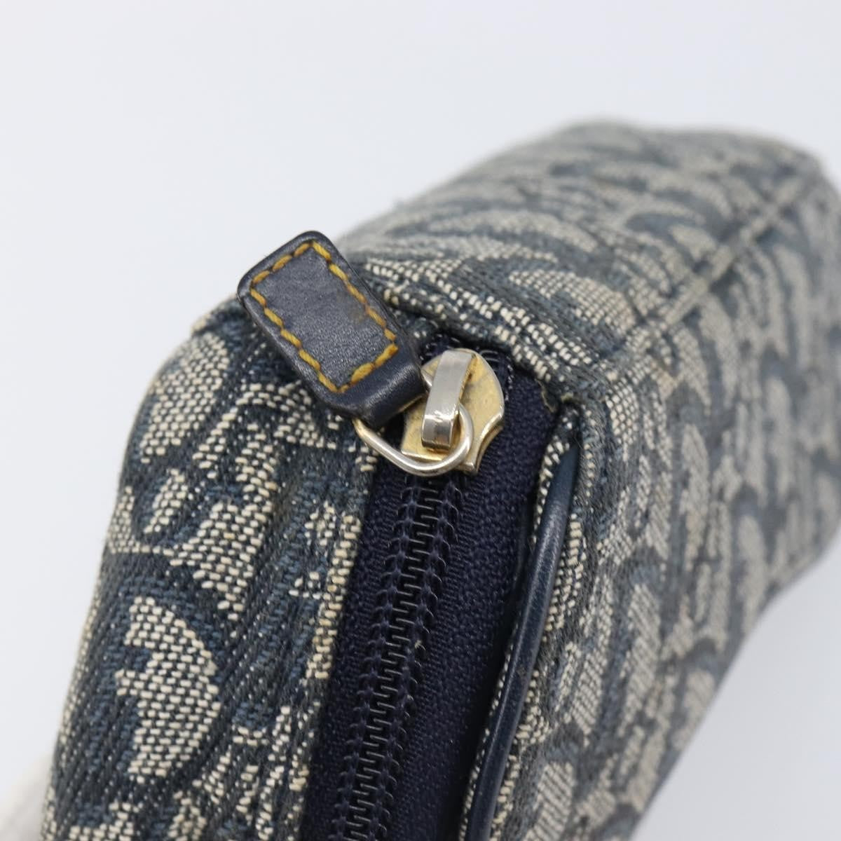Christian Dior Saddle Zip Diorissimo Canvas Navy Canvas Clutche & Pouche Bag (Pre-Owned)