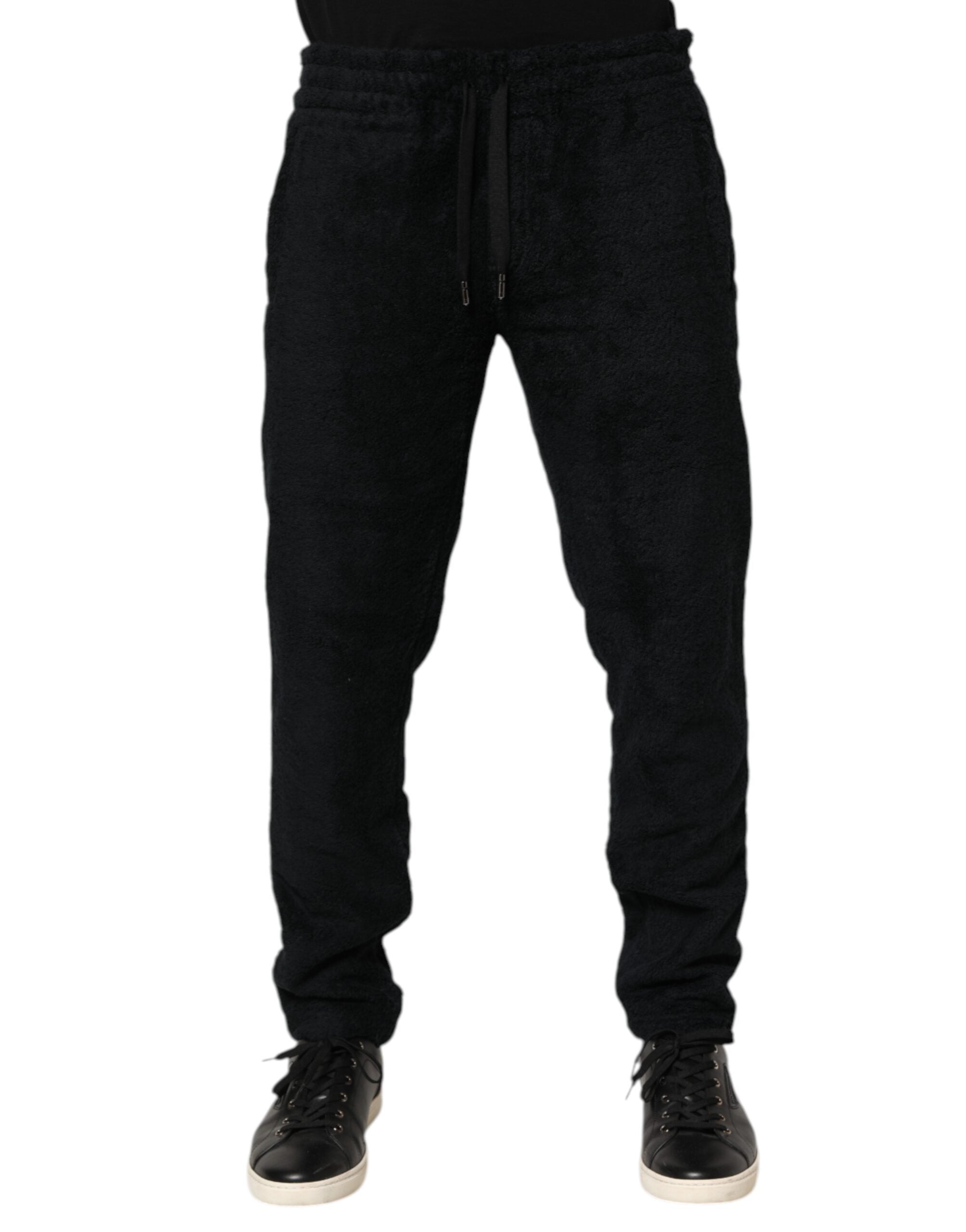 Dolce & Gabbana Black Cotton Logo Men Jogger SweatMen's Men's Pants