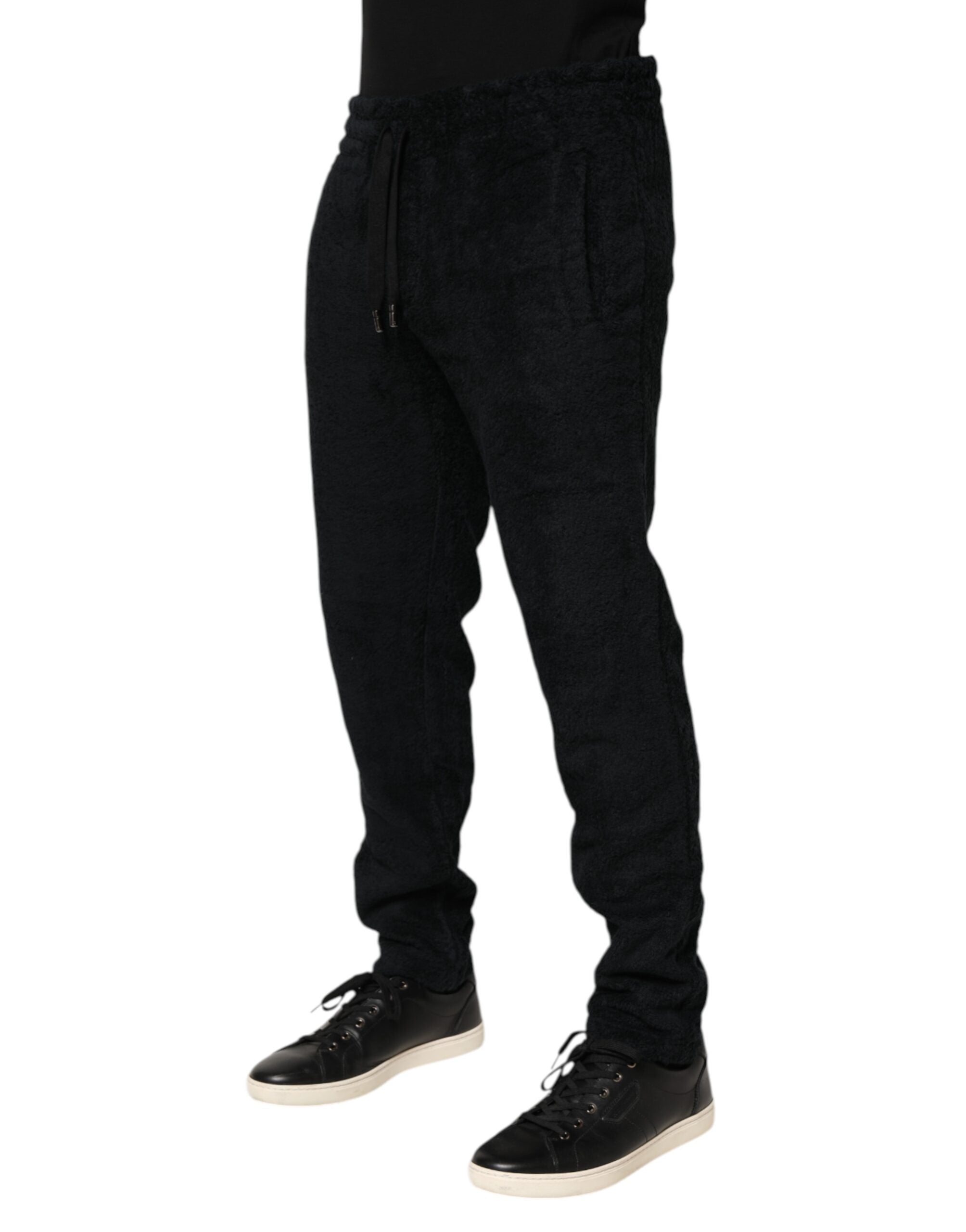 Dolce & Gabbana Black Cotton Logo Men Jogger SweatMen's Men's Pants
