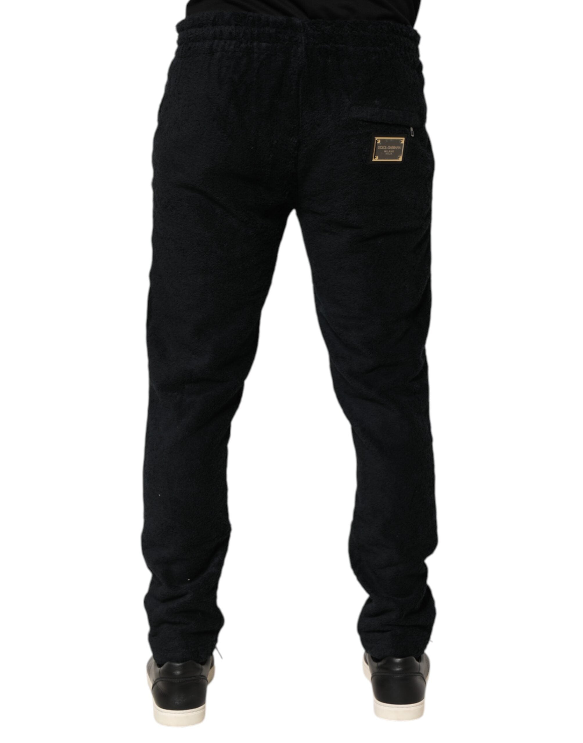 Dolce & Gabbana Black Cotton Logo Men Jogger SweatMen's Men's Pants