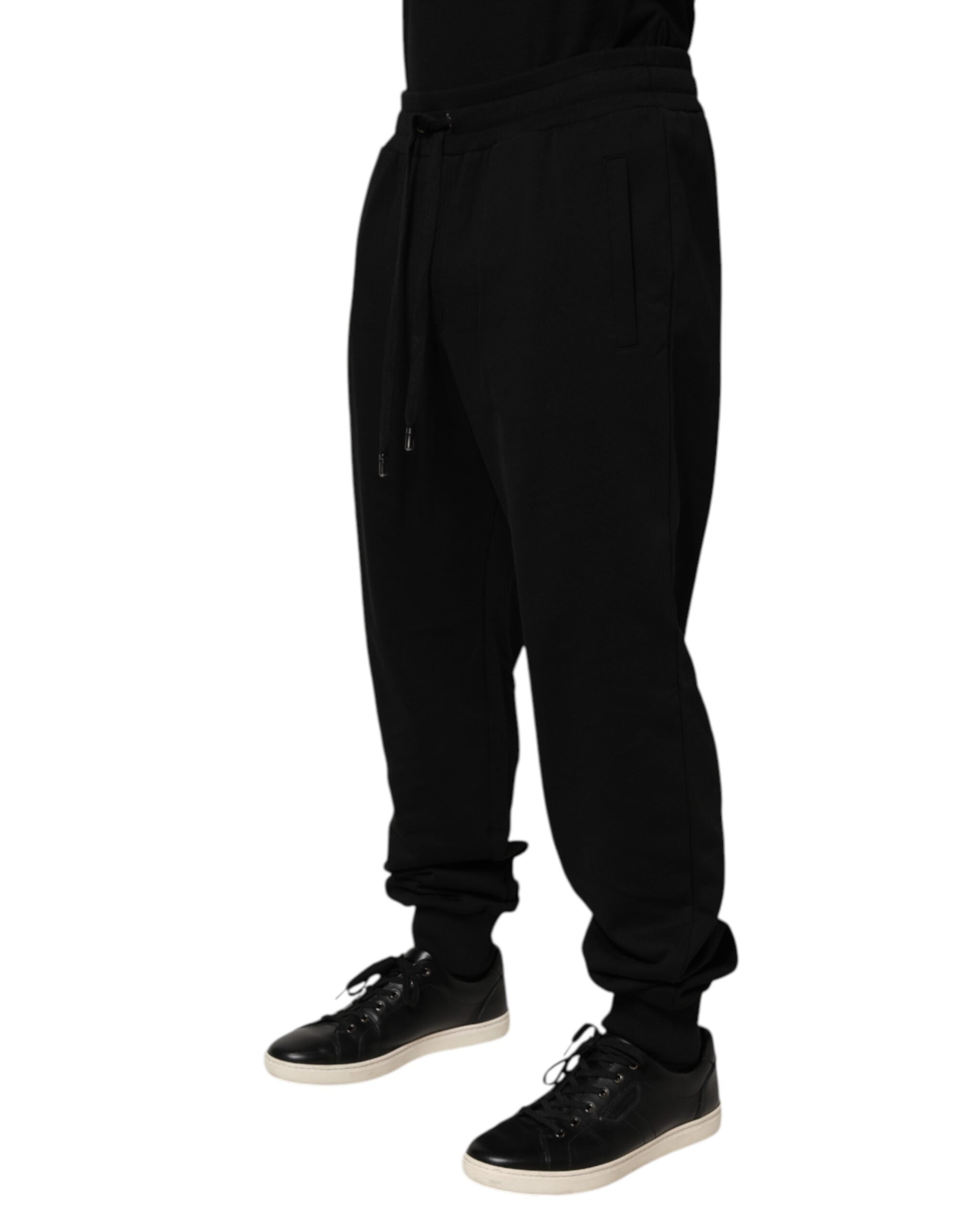 Dolce & Gabbana Black Cotton Drawstring Logo SweatMen's Men's Pants