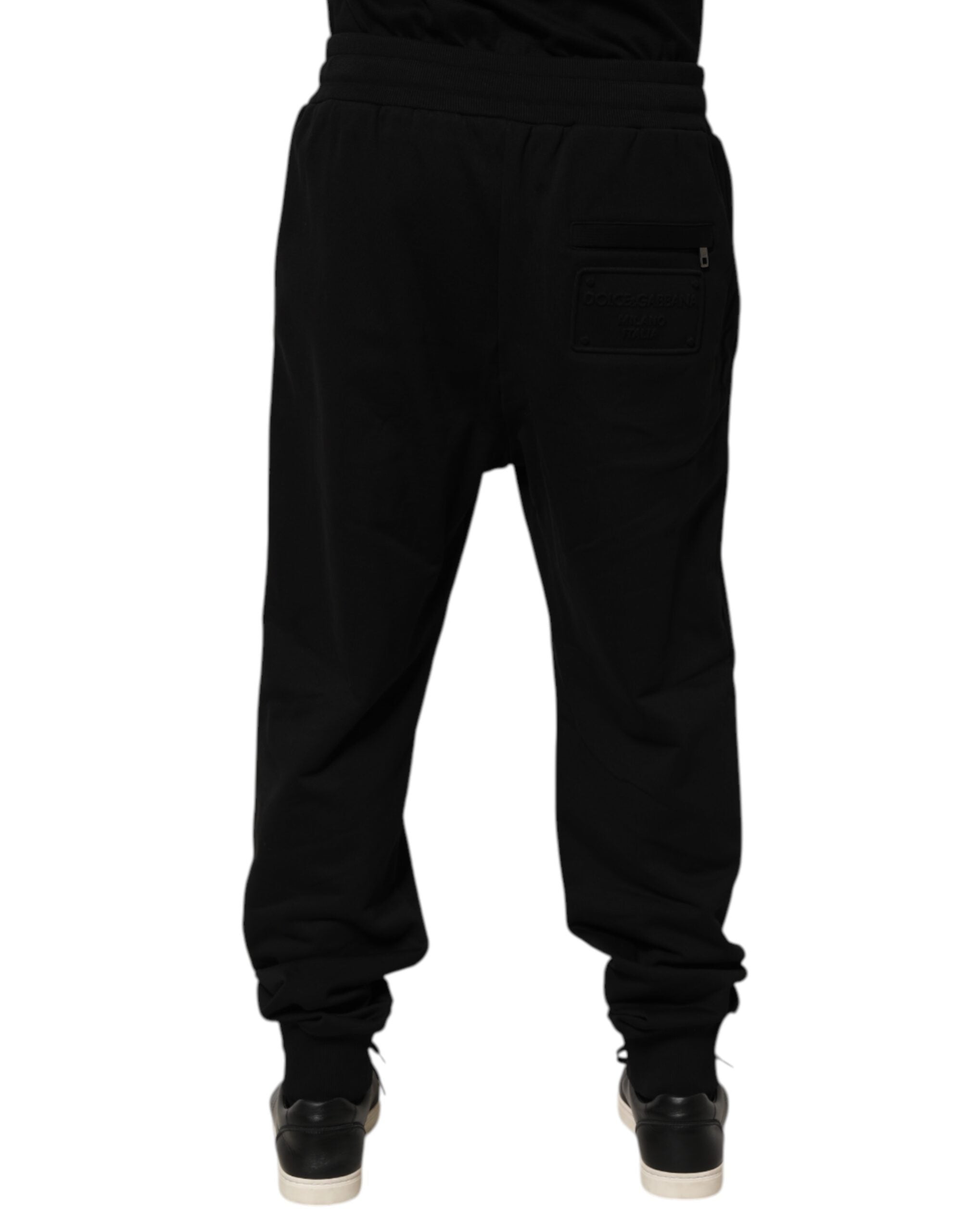 Dolce & Gabbana Black Cotton Drawstring Logo SweatMen's Men's Pants