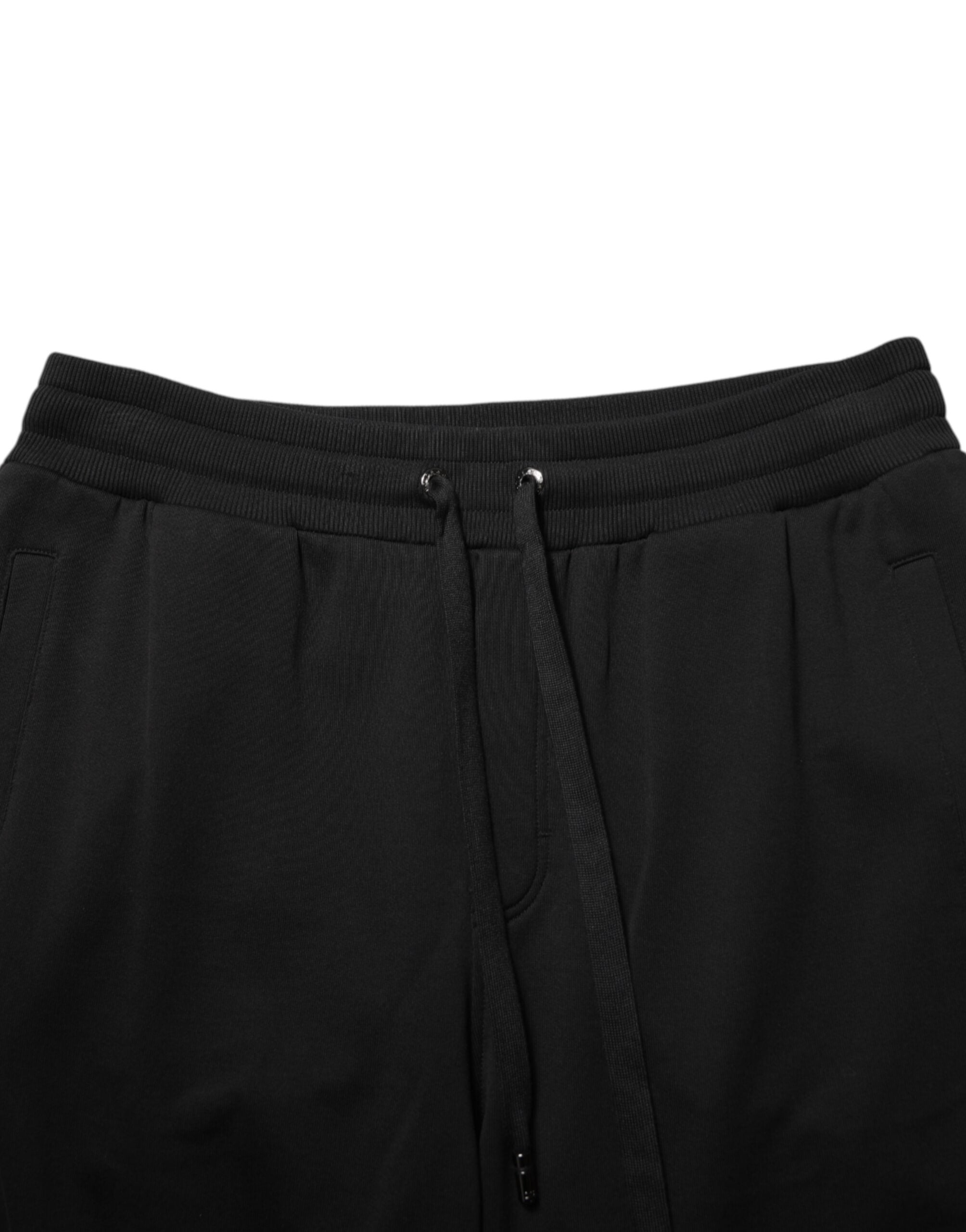 Dolce & Gabbana Black Cotton Drawstring Logo SweatMen's Men's Pants