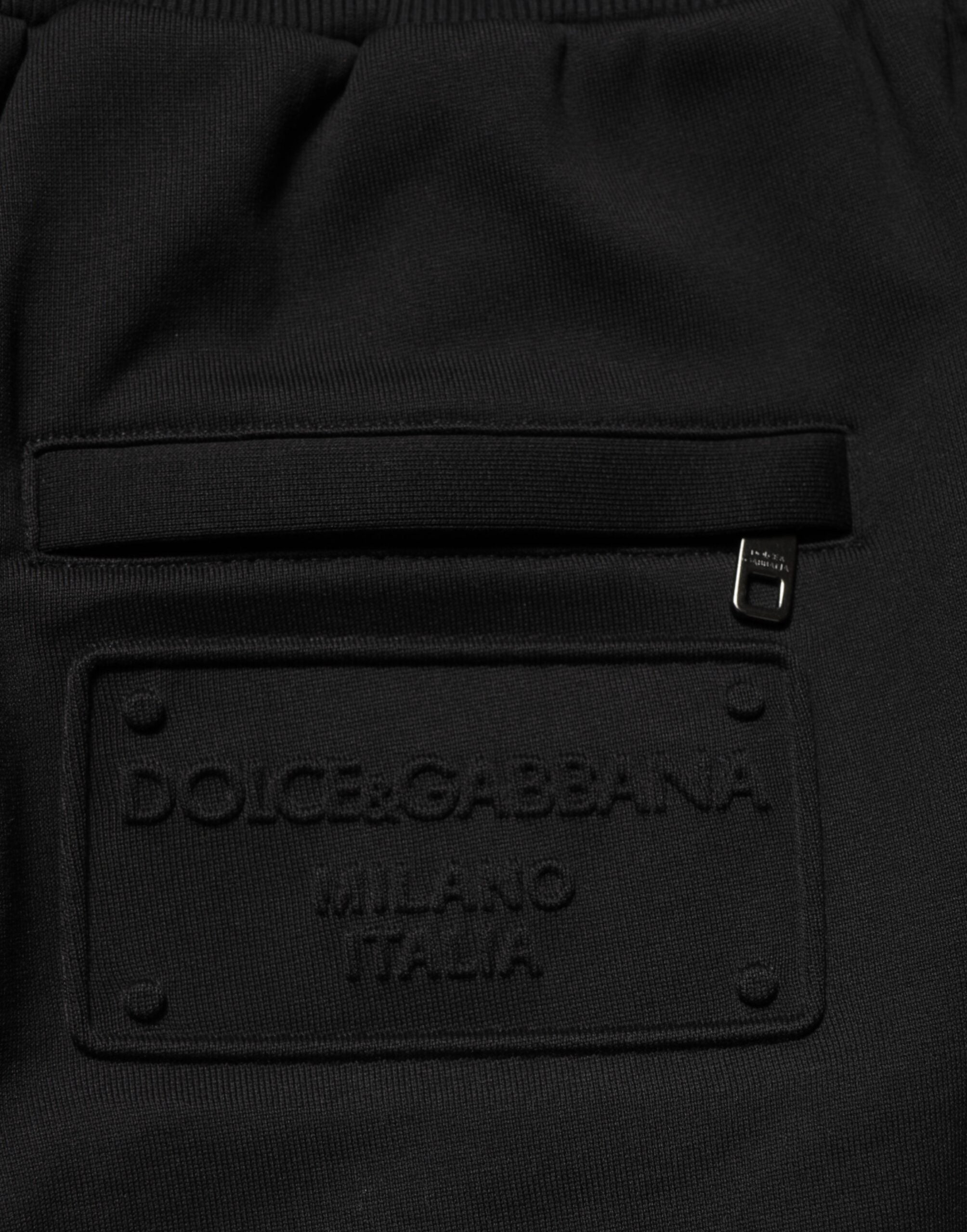 Dolce & Gabbana Black Cotton Drawstring Logo SweatMen's Men's Pants