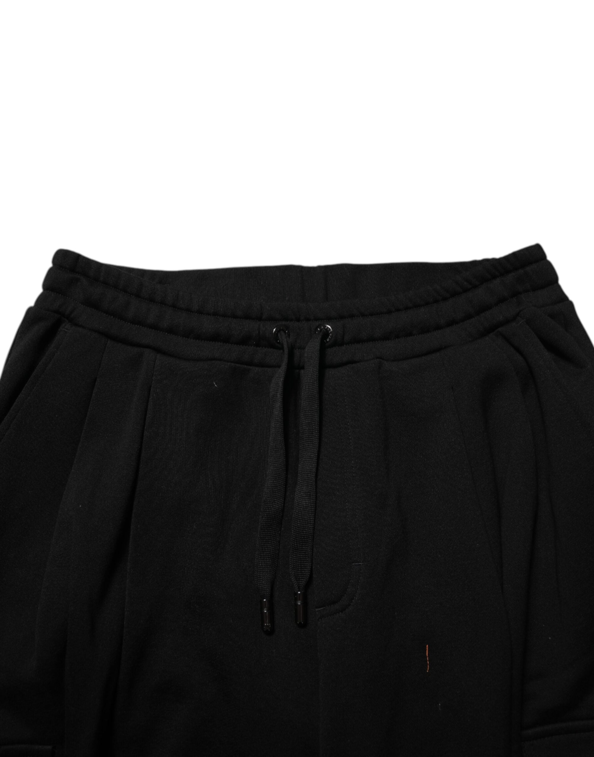 Dolce & Gabbana Black Cotton Blend Cargo Joggers Drawstring Men's Pants (Pre-Owned)