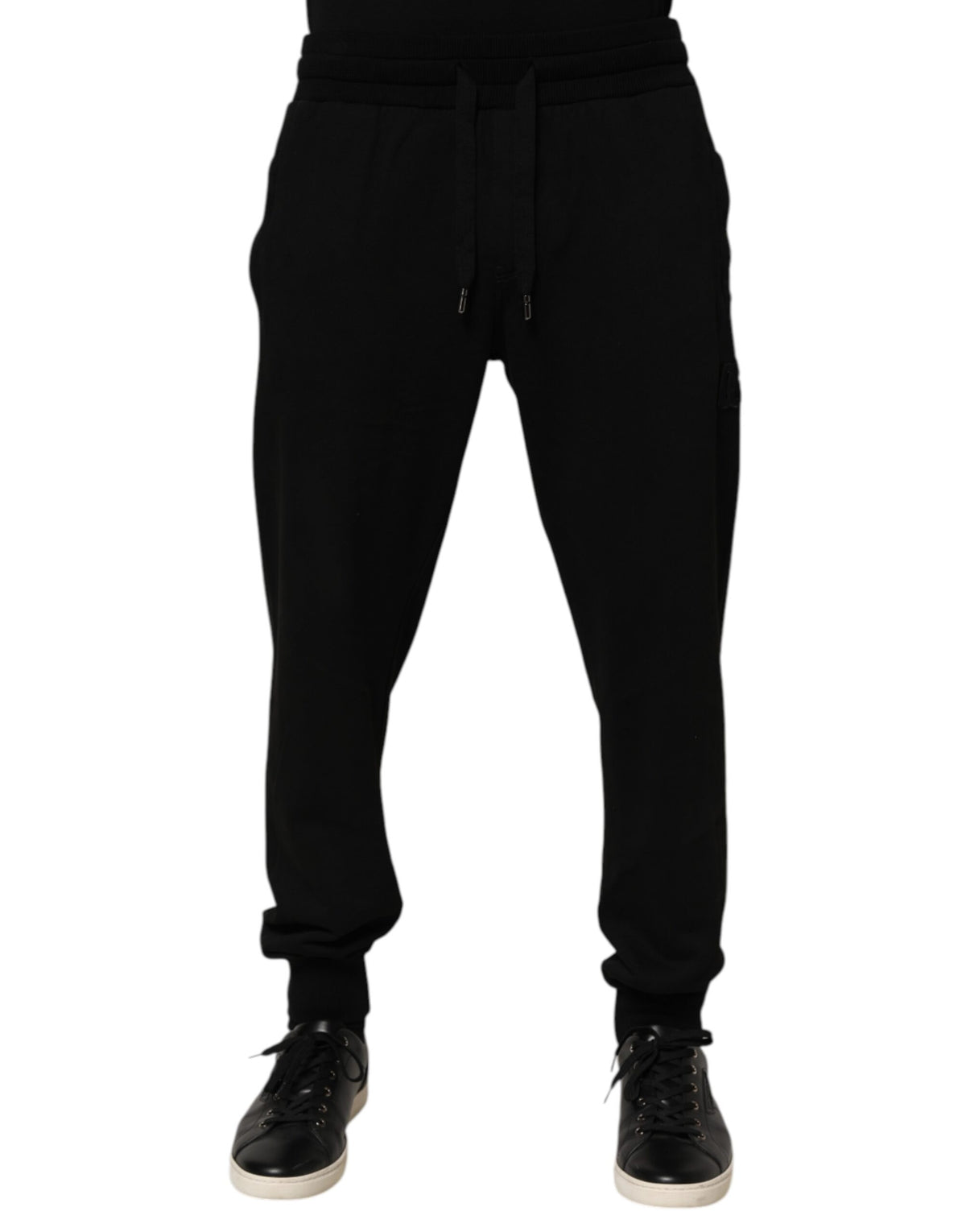 Dolce & Gabbana Black Cotton DG Logo Men Jogger Men's Pants (Pre-Owned)