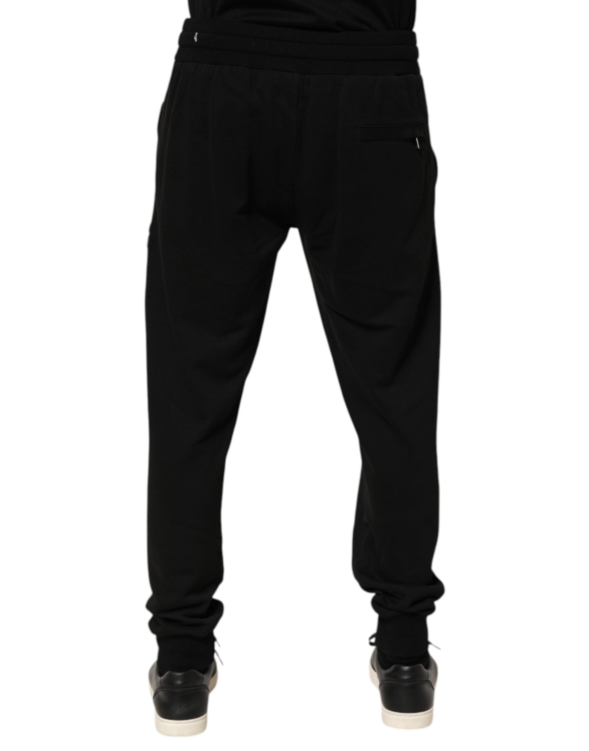 Dolce & Gabbana Black Cotton DG Logo Men Jogger Men's Pants (Pre-Owned)