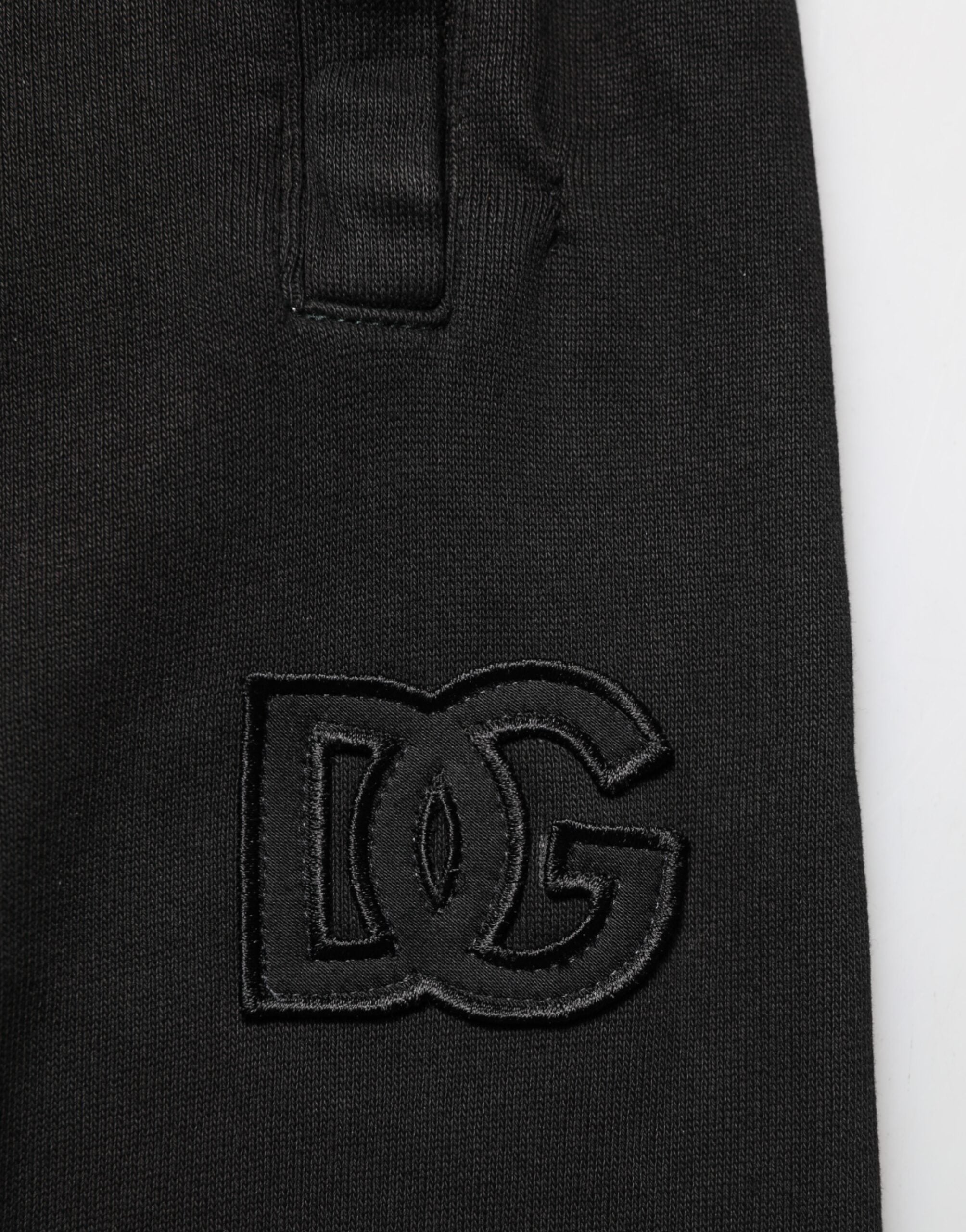 Dolce & Gabbana Black Cotton DG Logo Men Jogger Men's Pants (Pre-Owned)